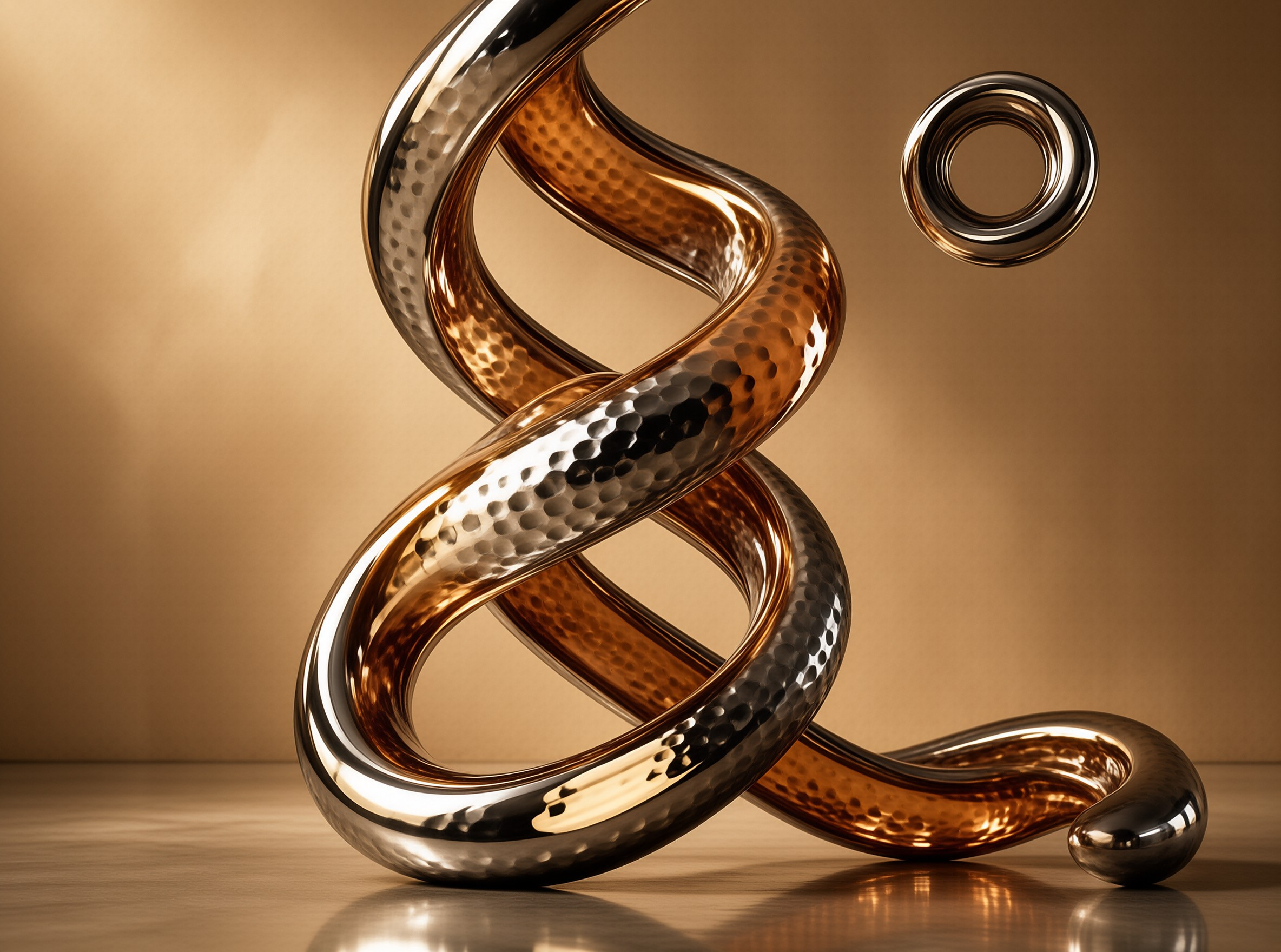 Shiny Metal Spiral Sculpture