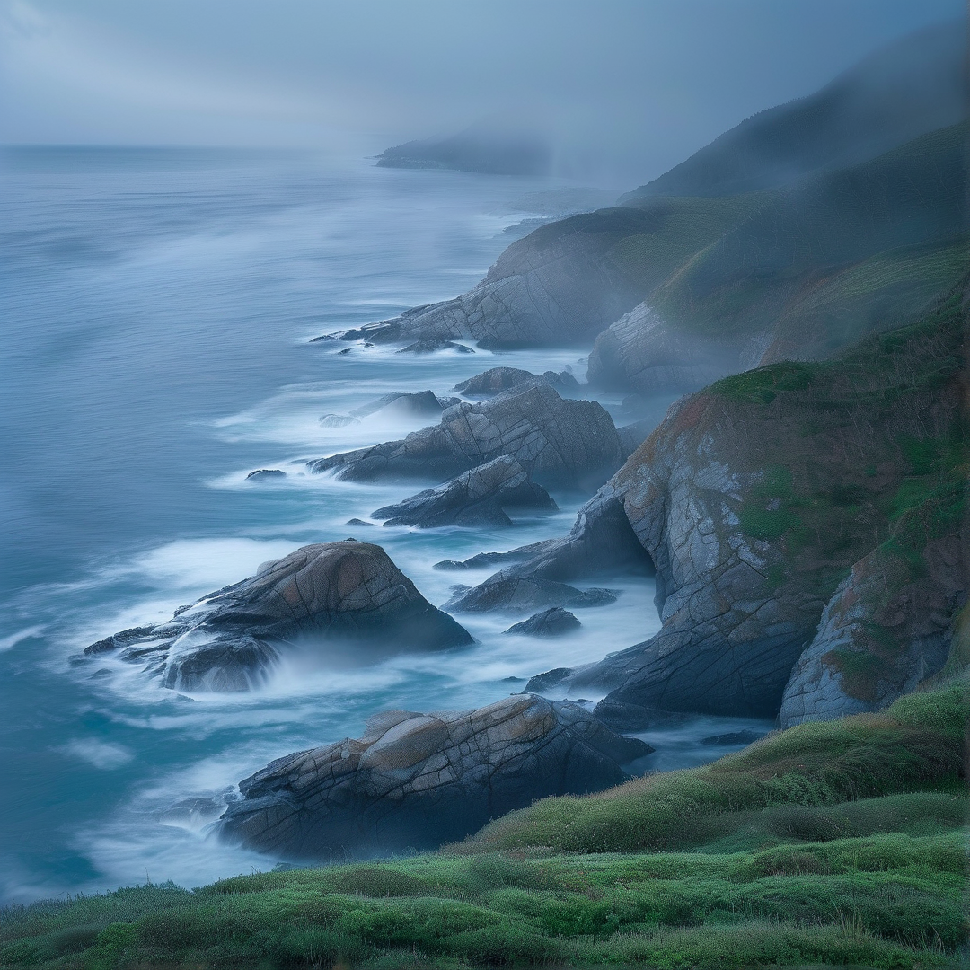 Misty Rocky Coastline