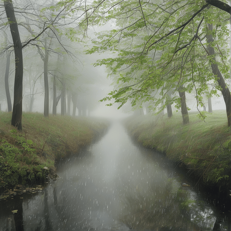 Misty Forest Stream