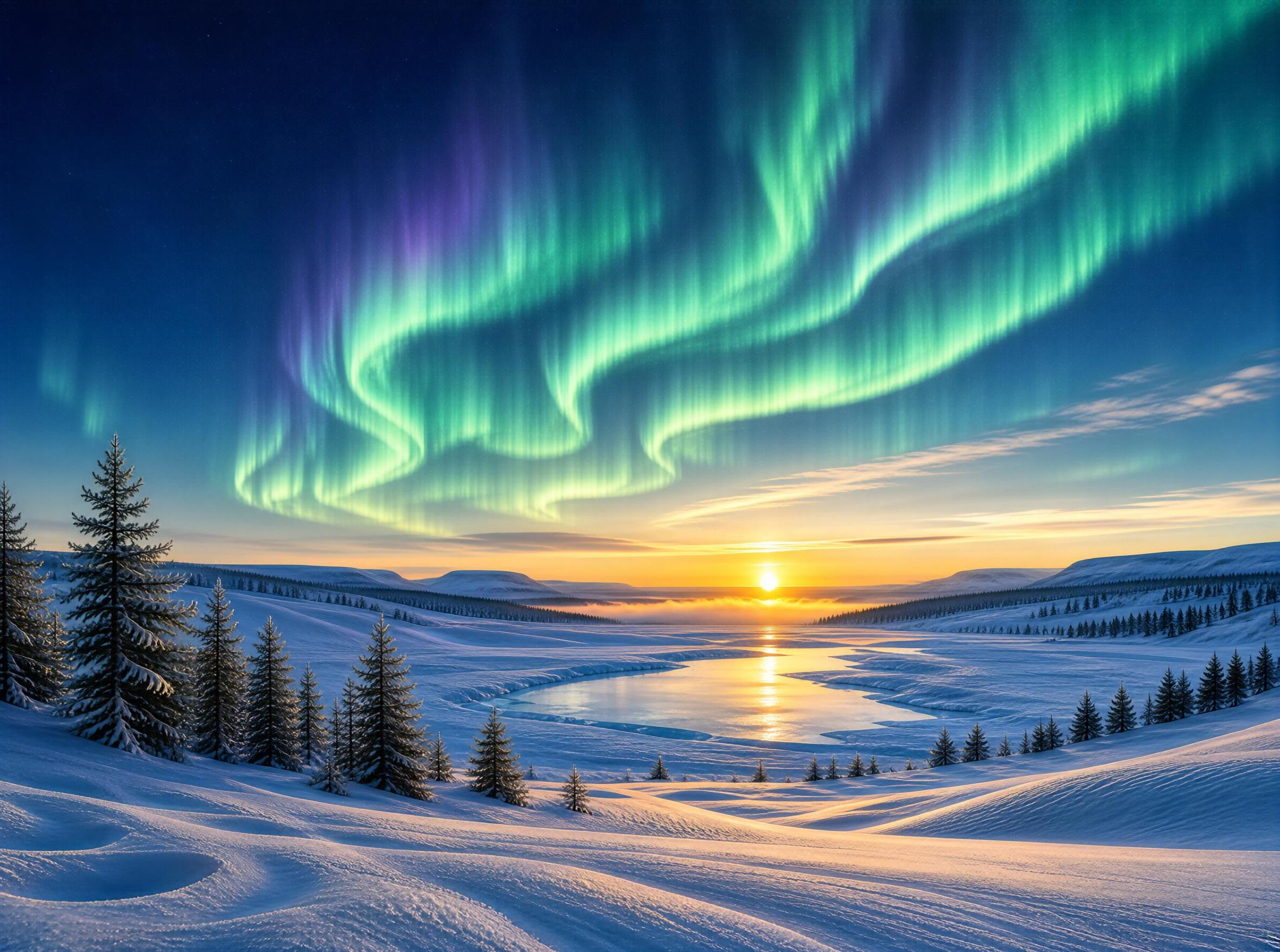 Northern Lights in Winter