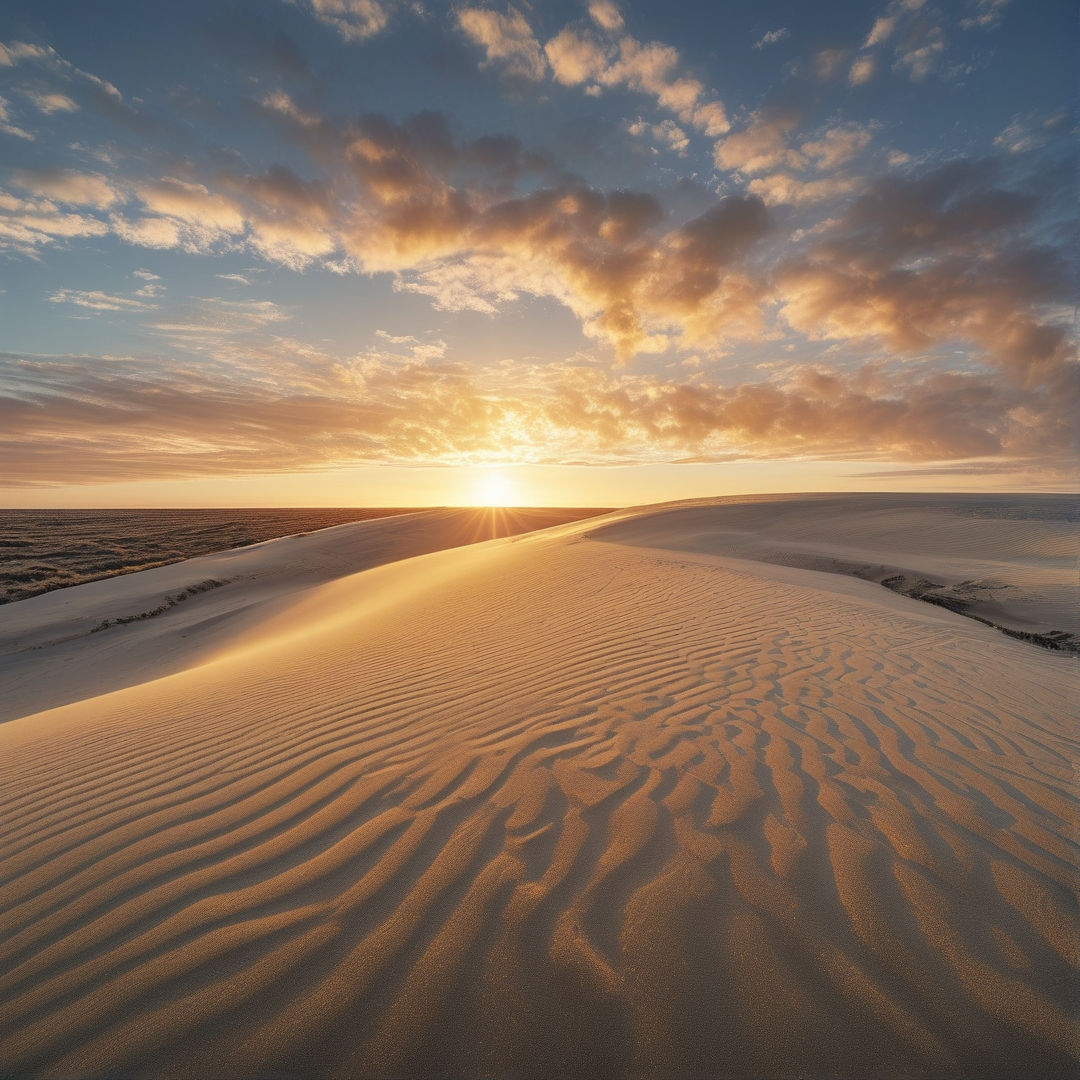 Golden Sand Dunes at Sunset