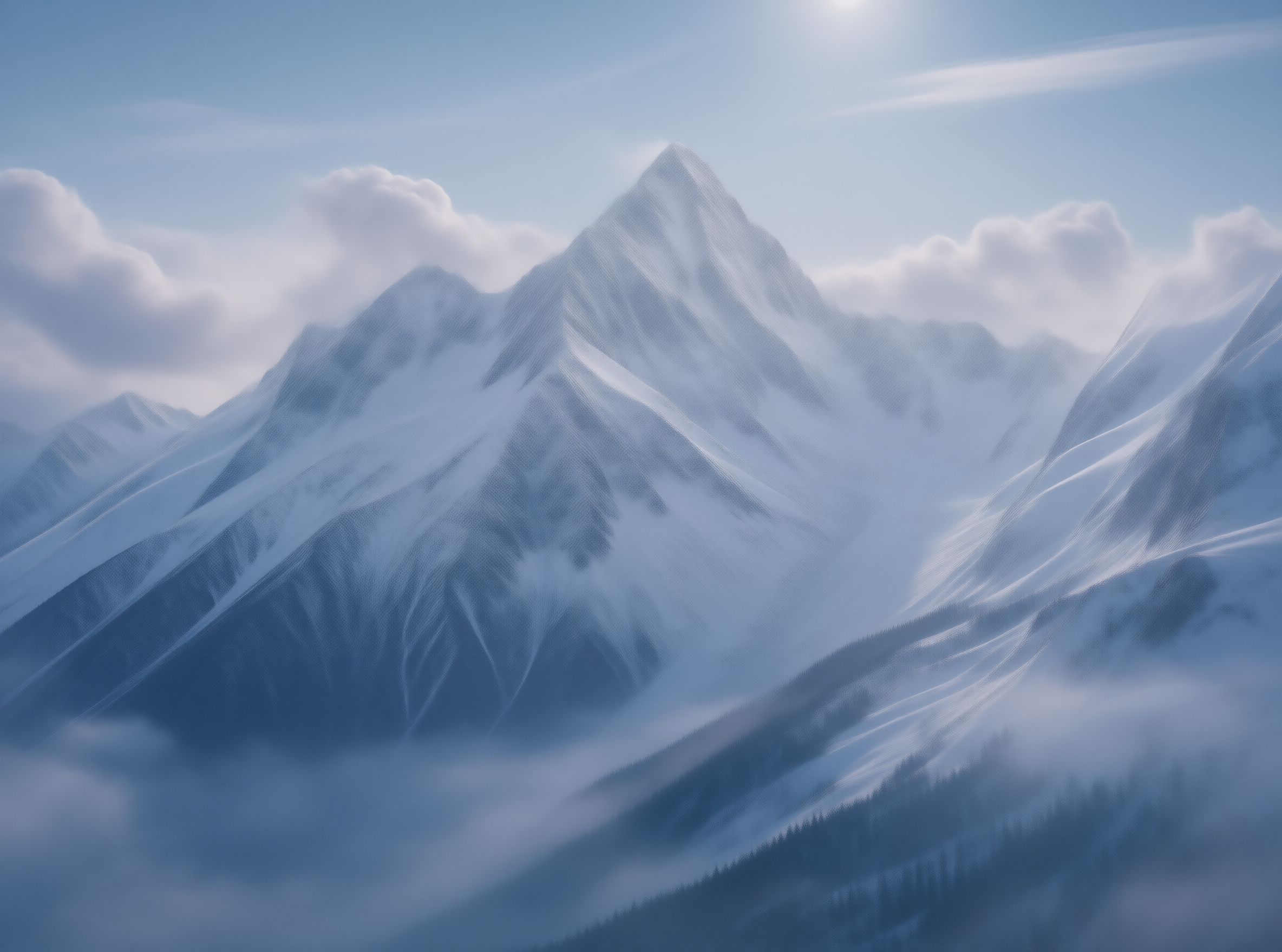 Serene Snowy Mountain