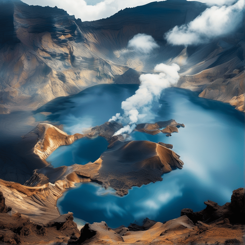 Volcanic Lake Landscape
