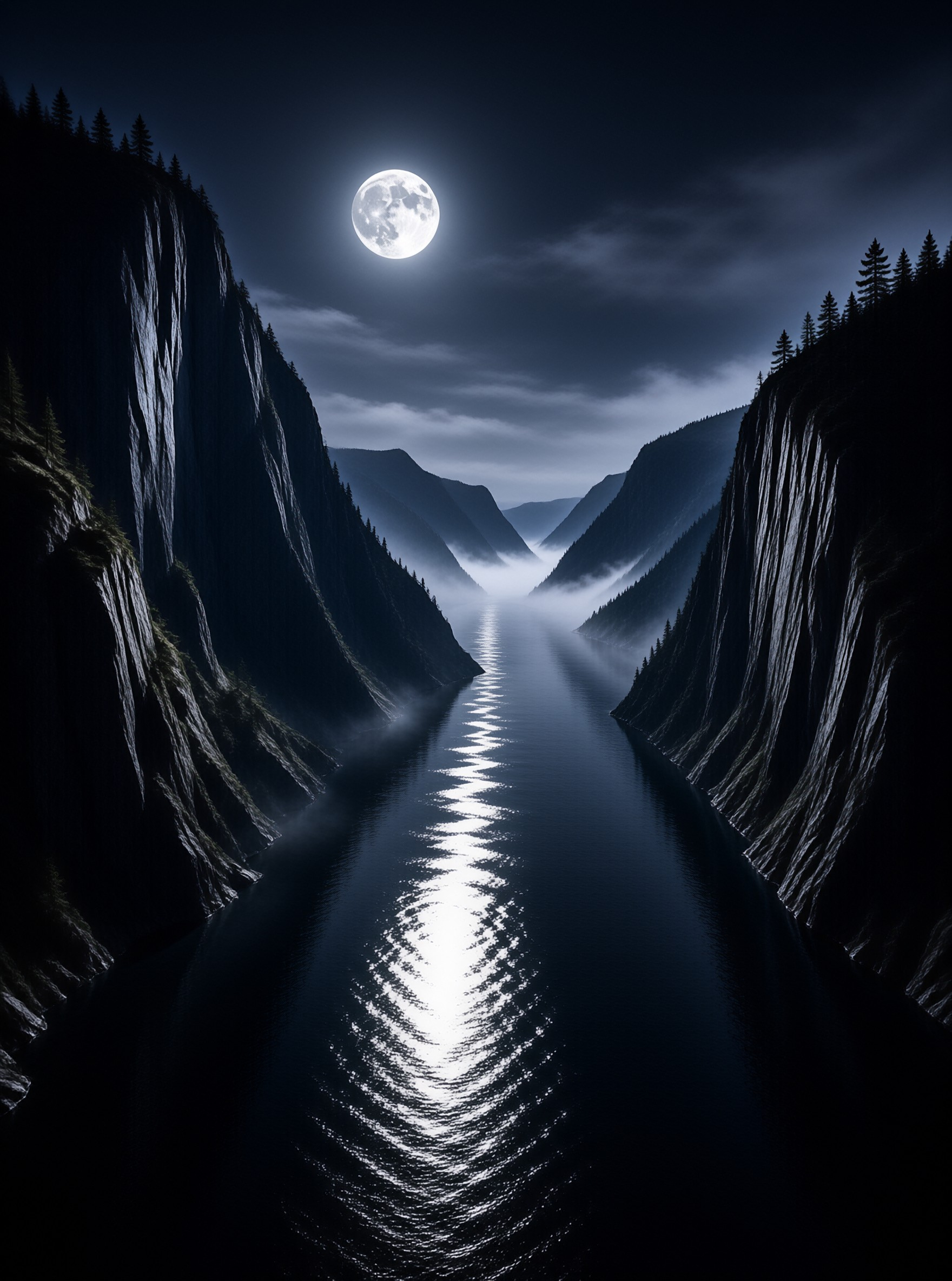 Moonlit River Valley