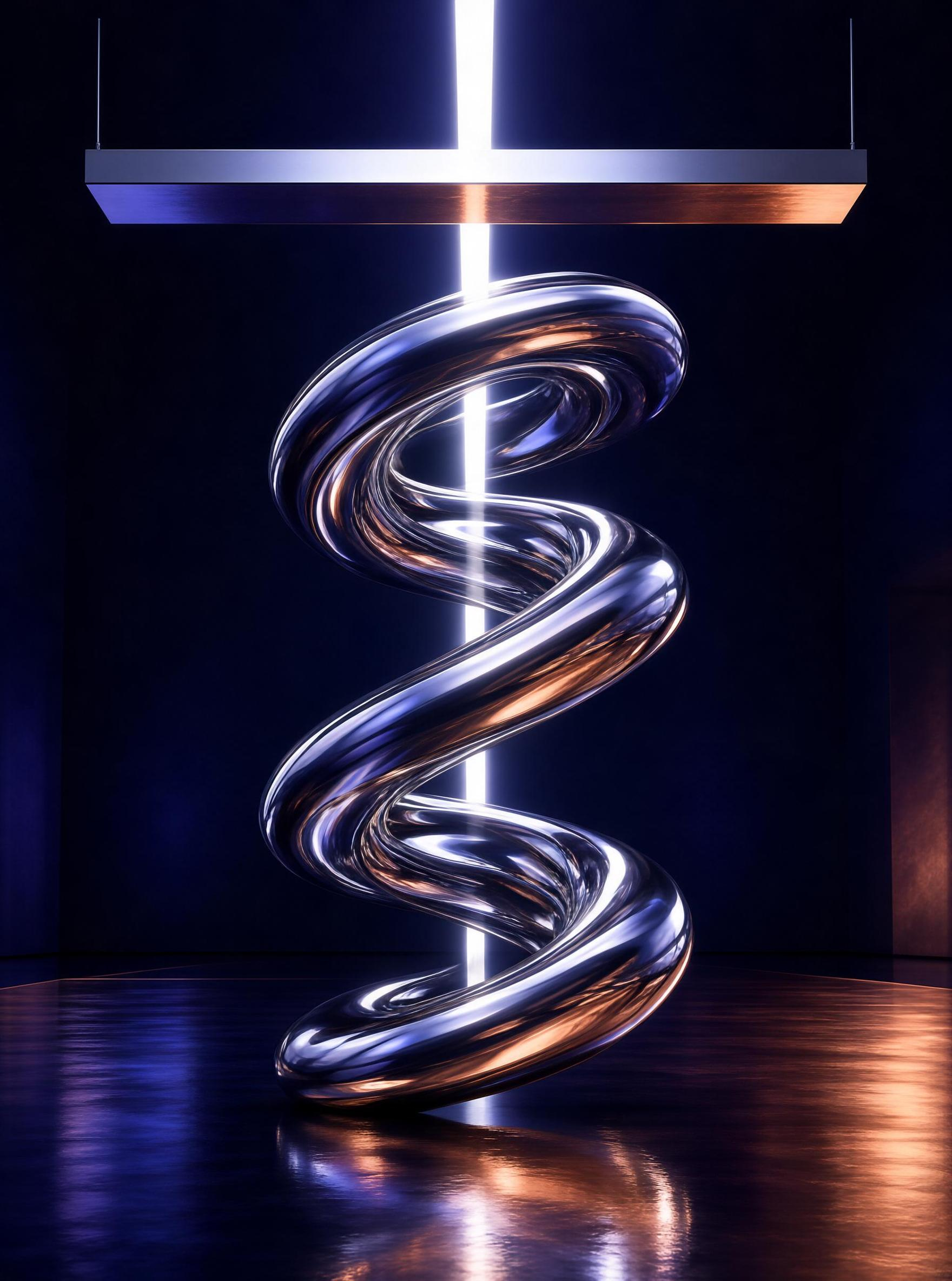 Metallic Spiral Sculpture