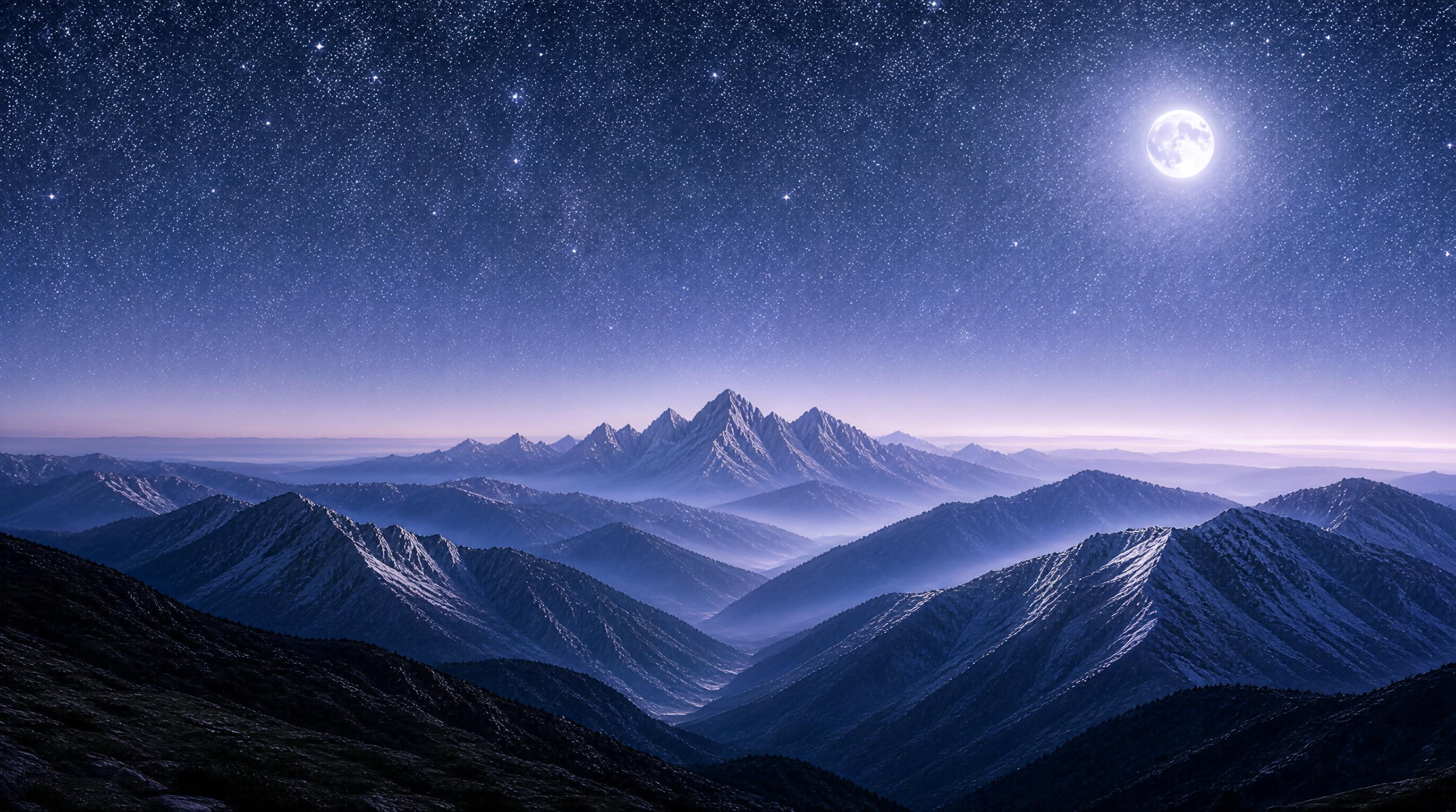 Starry Night Over Mountains