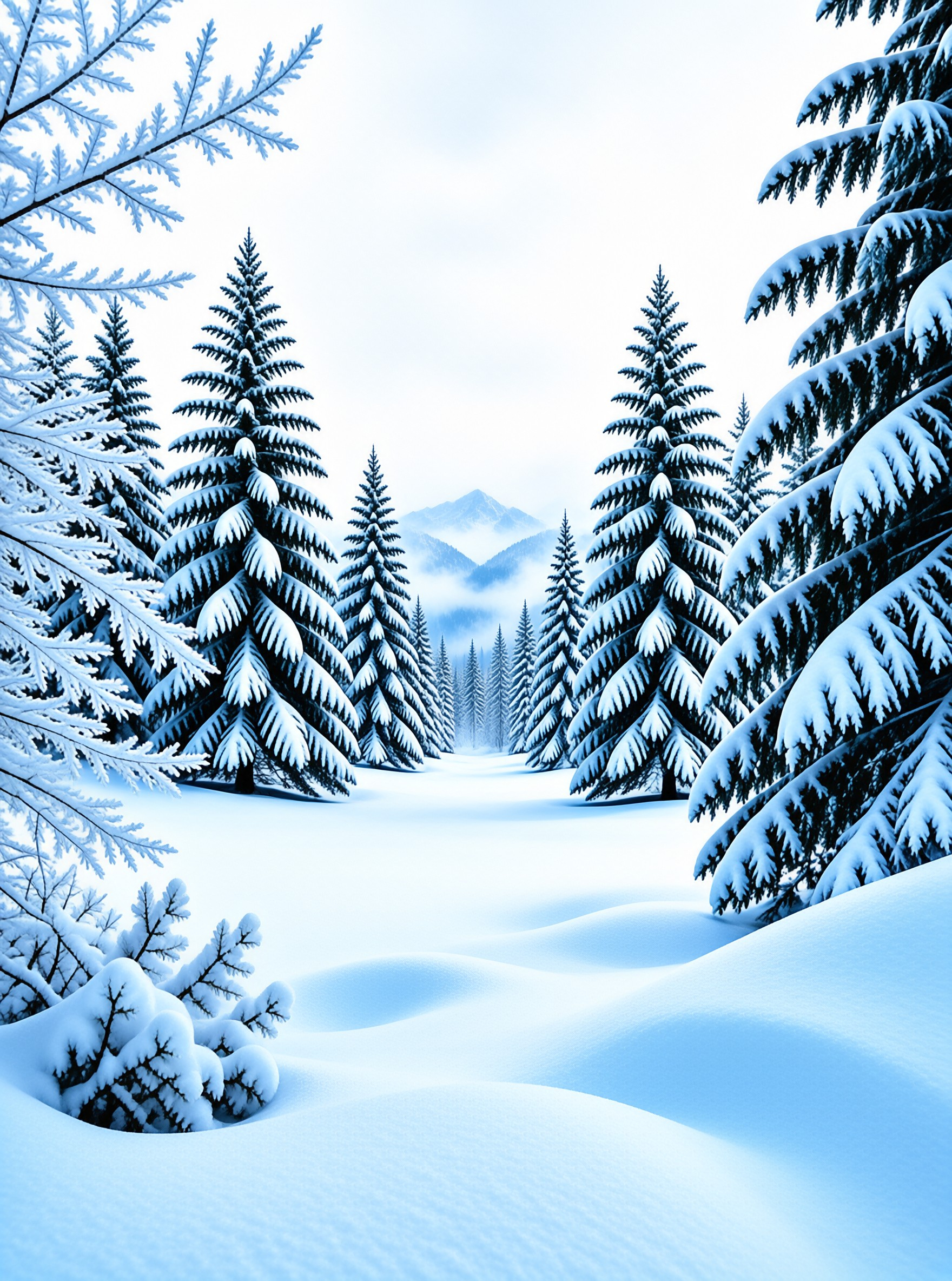 Snowy Forest Path