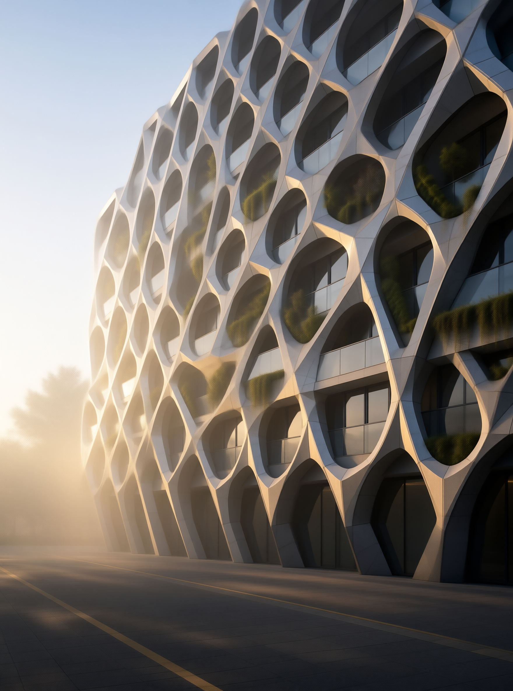 Futuristic Hexagonal Building