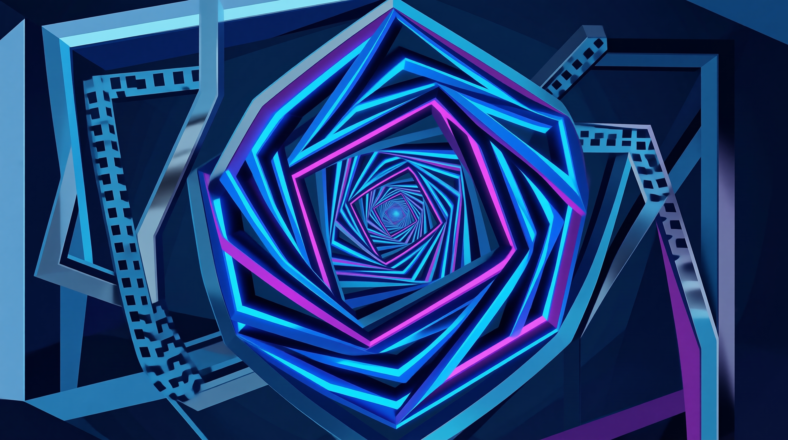 Futuristic Neon Tunnel