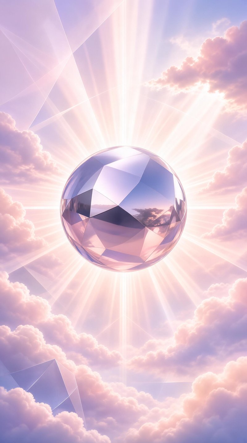 Crystal Sphere in Dreamy Sky