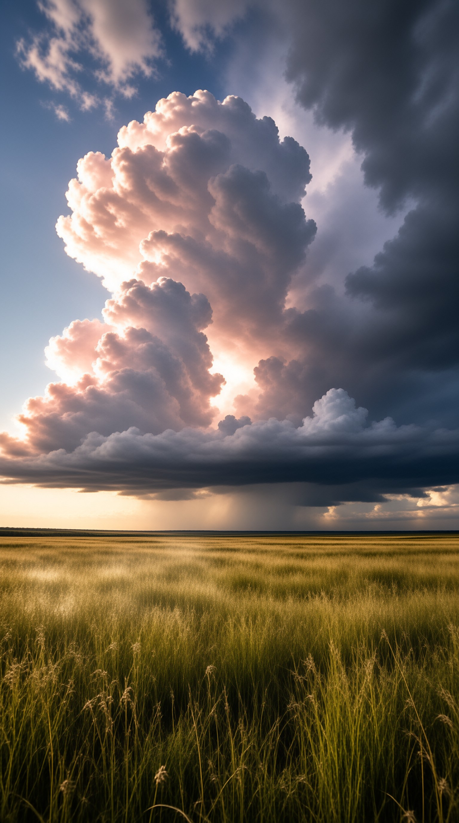 Dramatic Skies Over Grassland