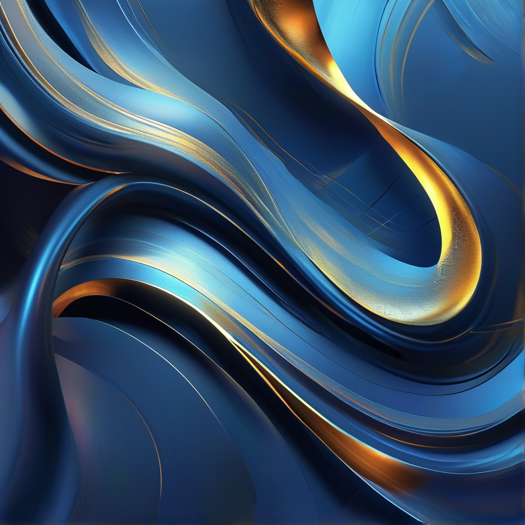 Abstract Blue Gold Flow