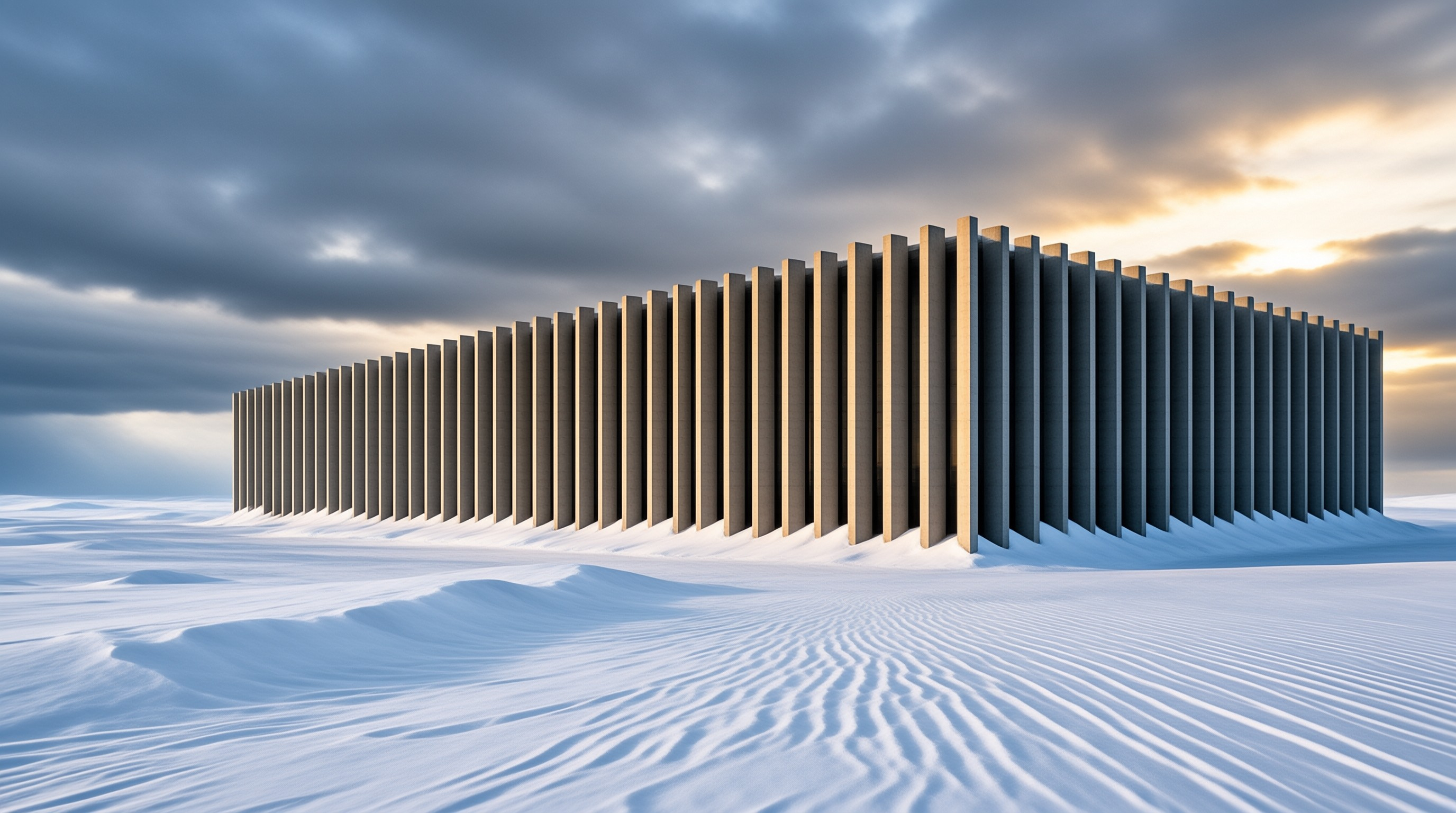 Modern Architecture in Snow