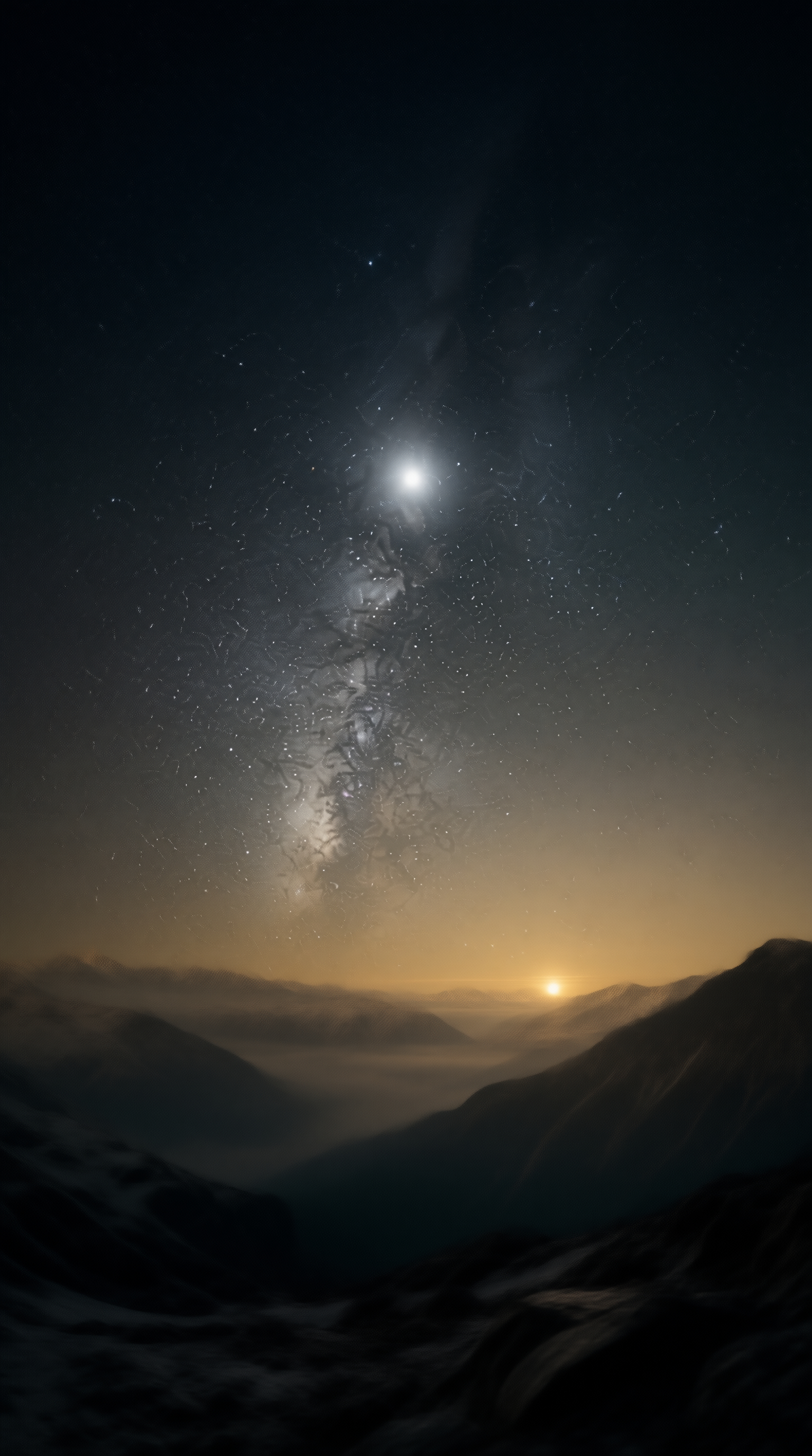 Milky Way Over Mountains