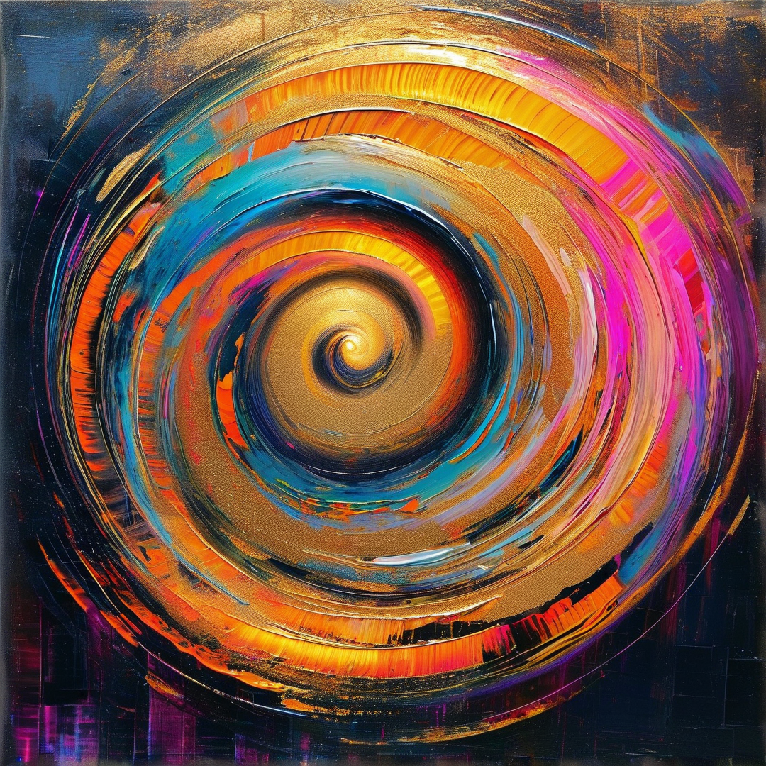 Oil Impasto Vortex — Concentric Color Study