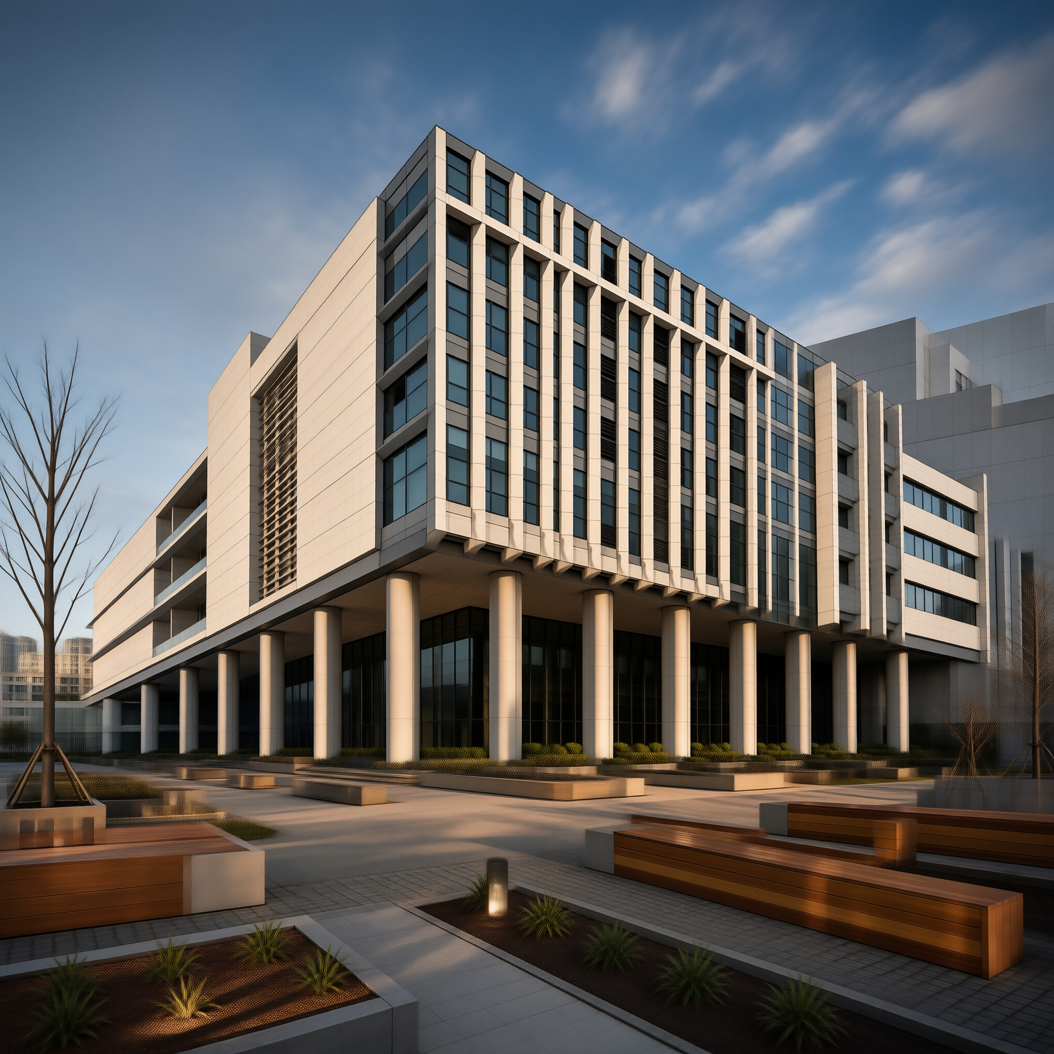 Modern White Office Building