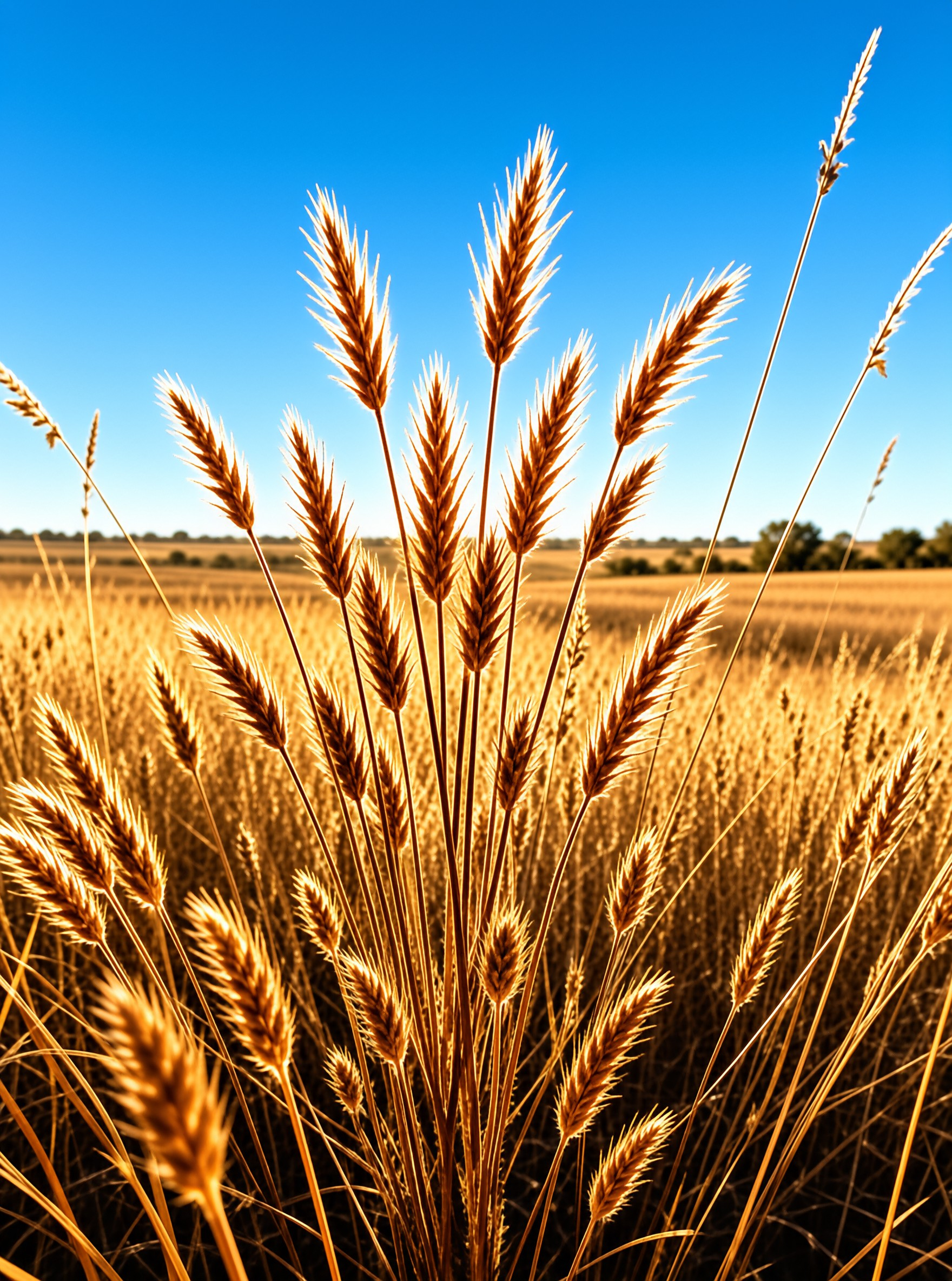 Golden Wheat Against Blue Sky