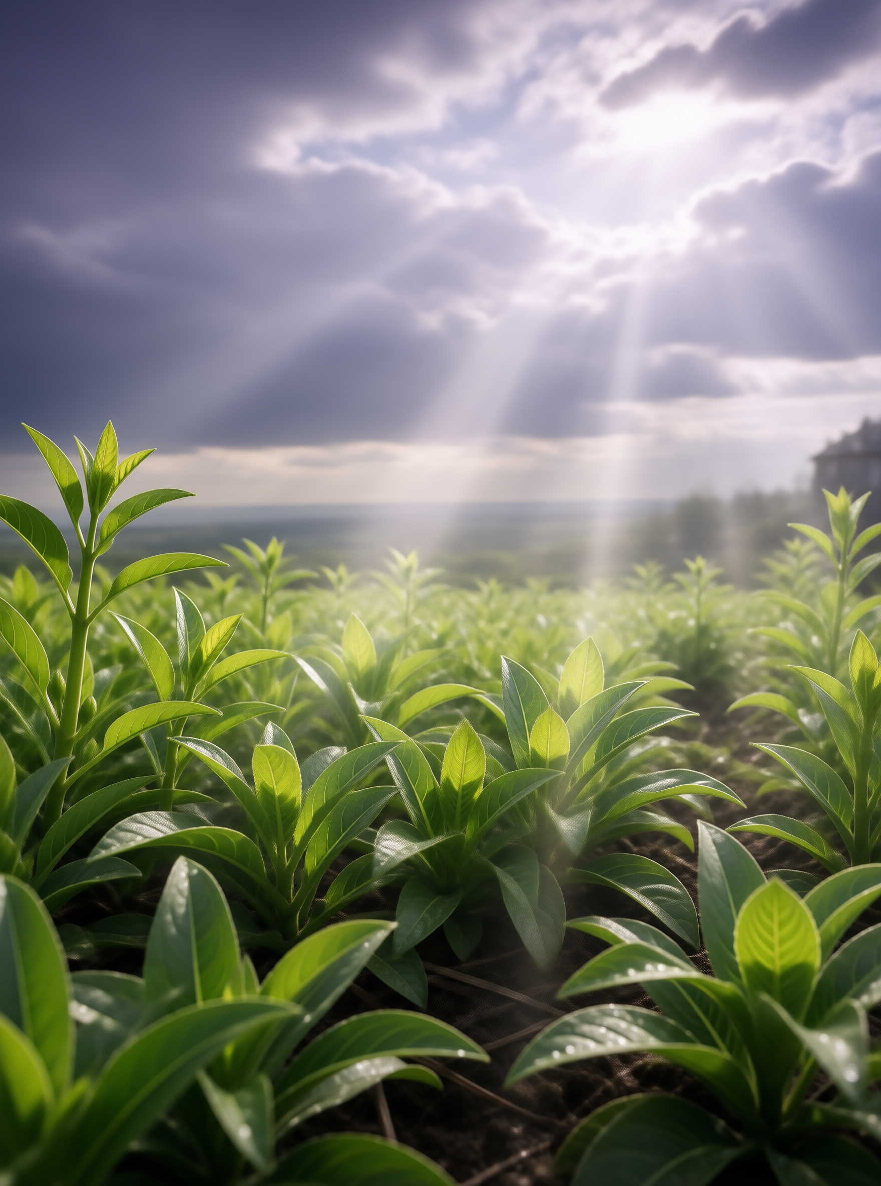 Sunbreak Over Crop Field
