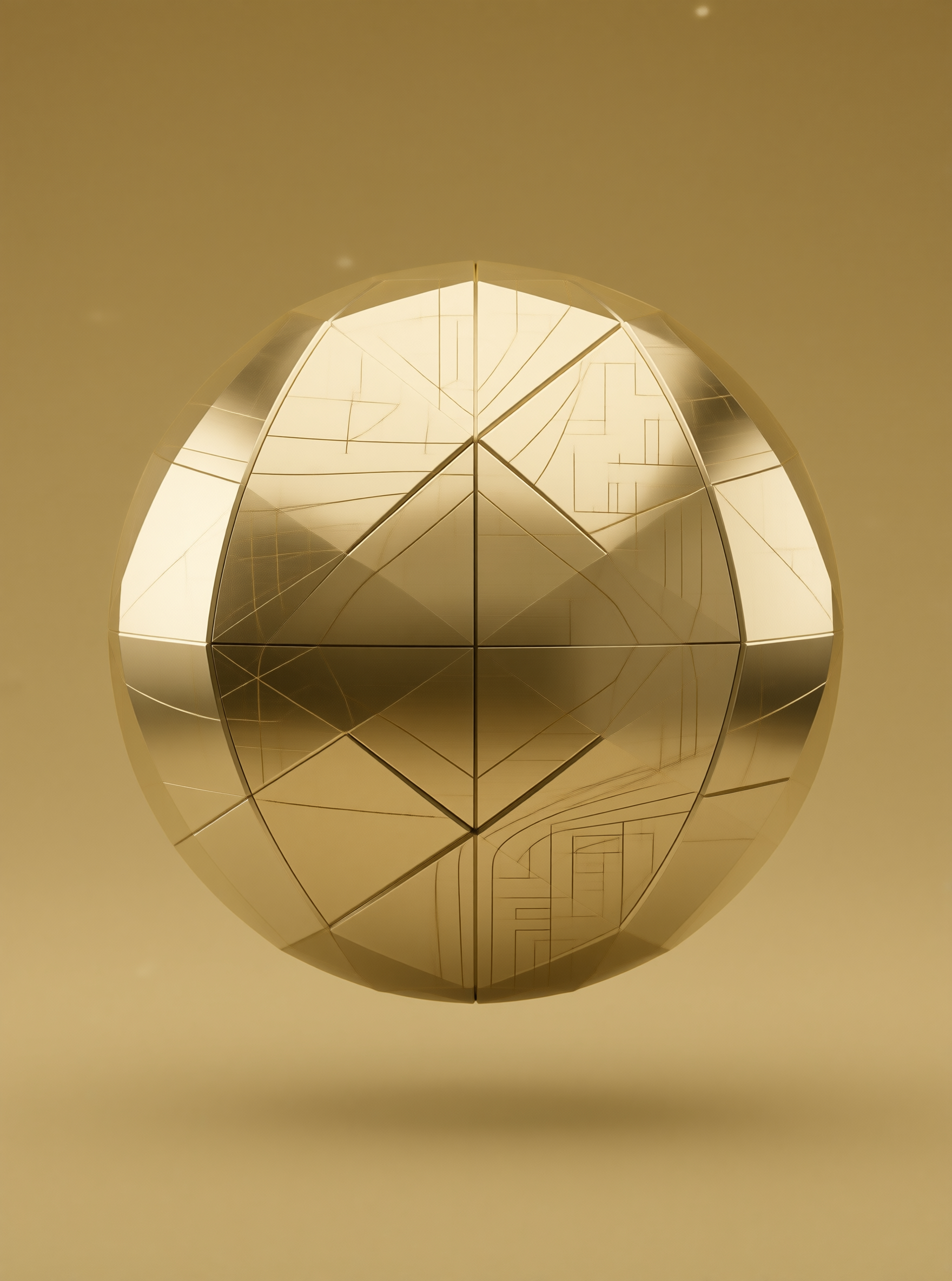 Golden Faceted Sphere