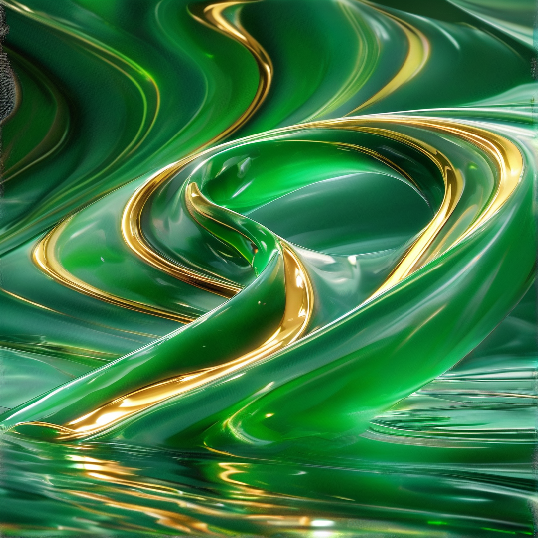 Emerald and Gold Swirl