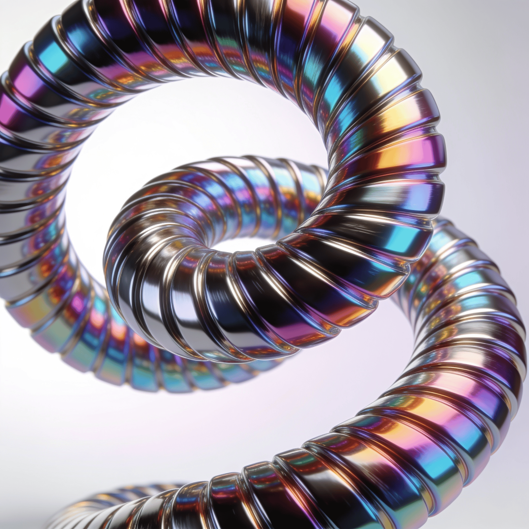 Metallic, Iridescent Helix