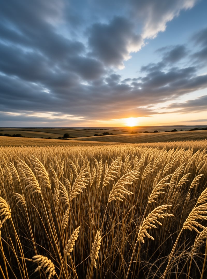 Golden Wheat Field at Sunset