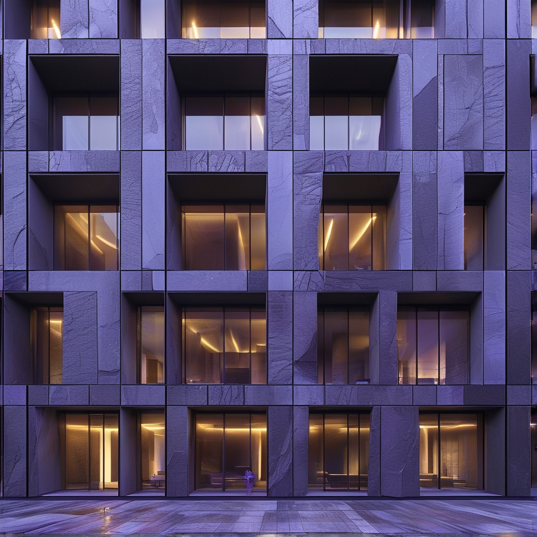 Modern Purple Building Facade