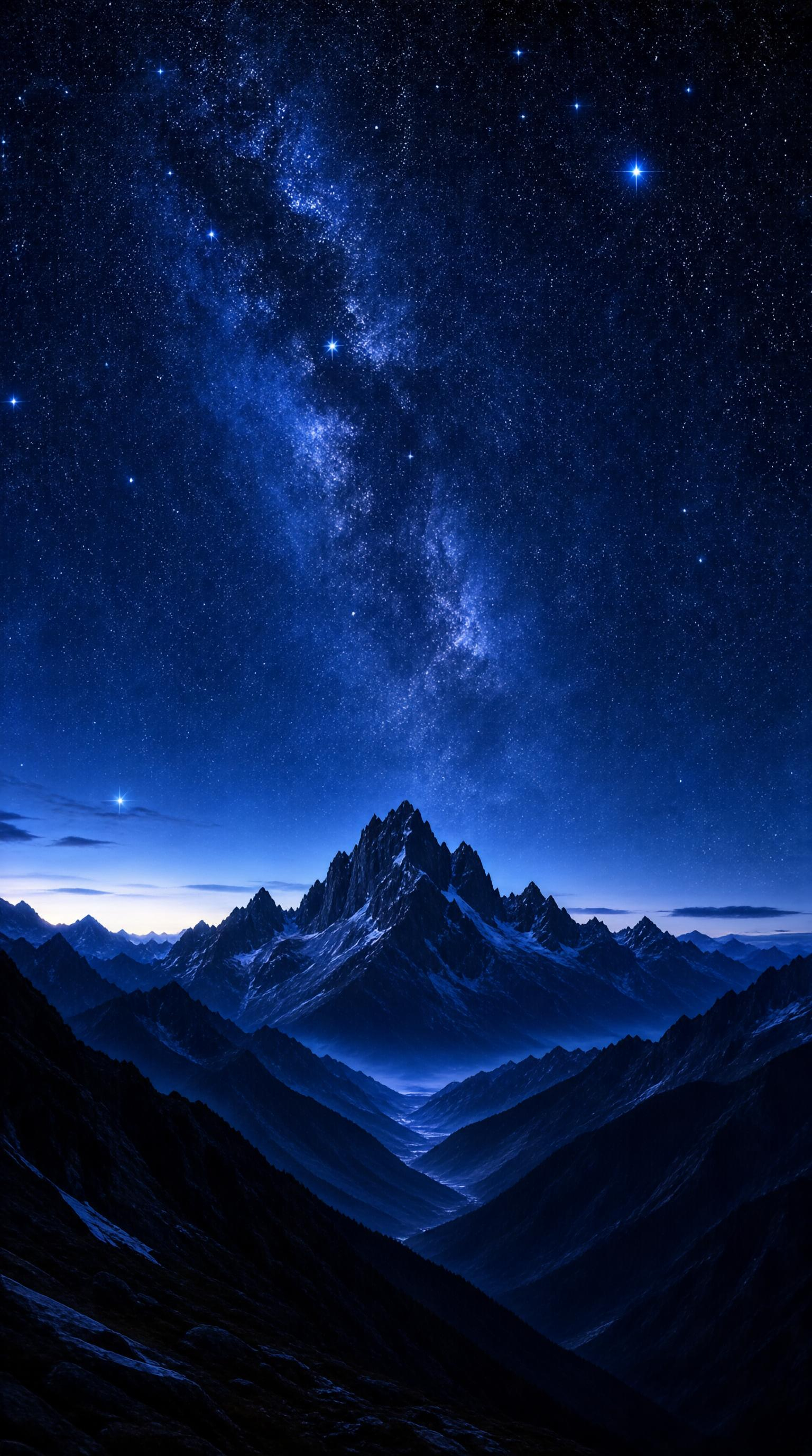 Night Sky Over Mountains