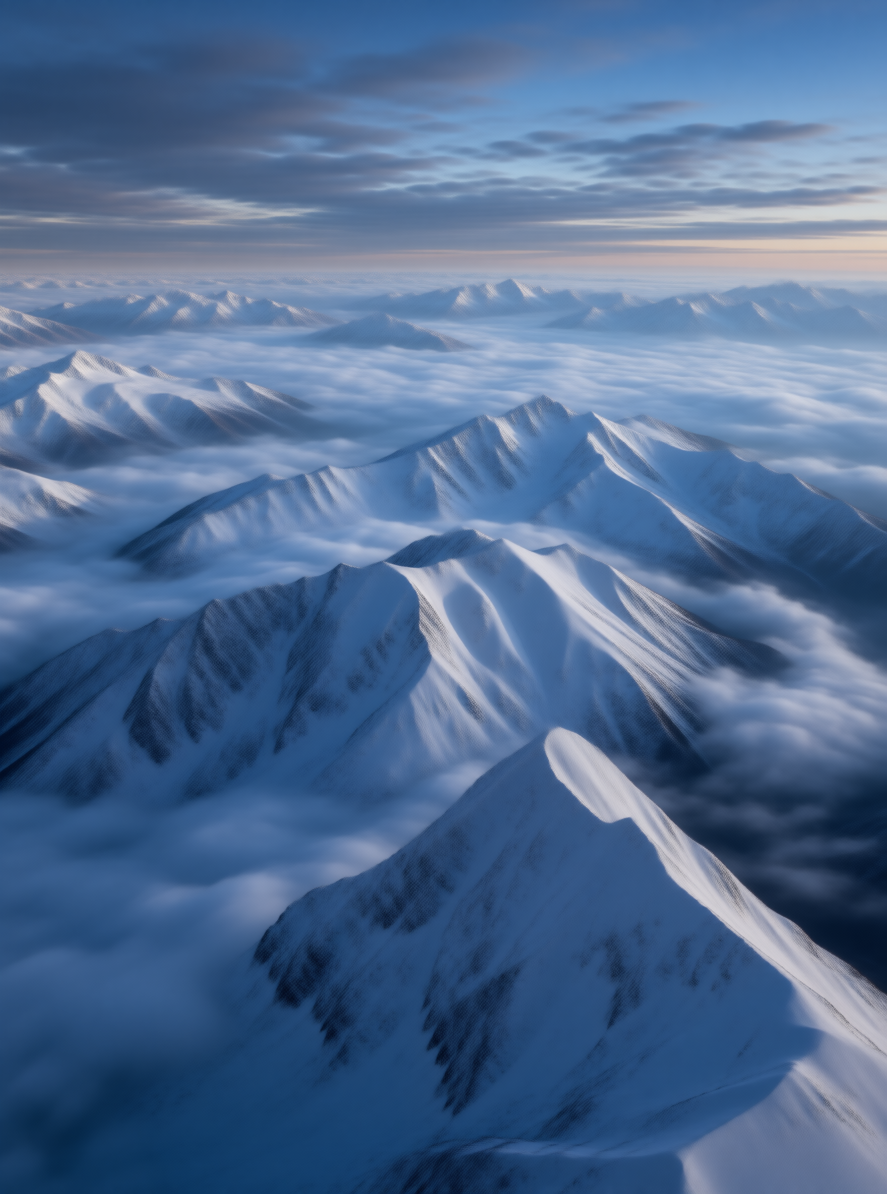 Snowy Peaks Above the Clouds