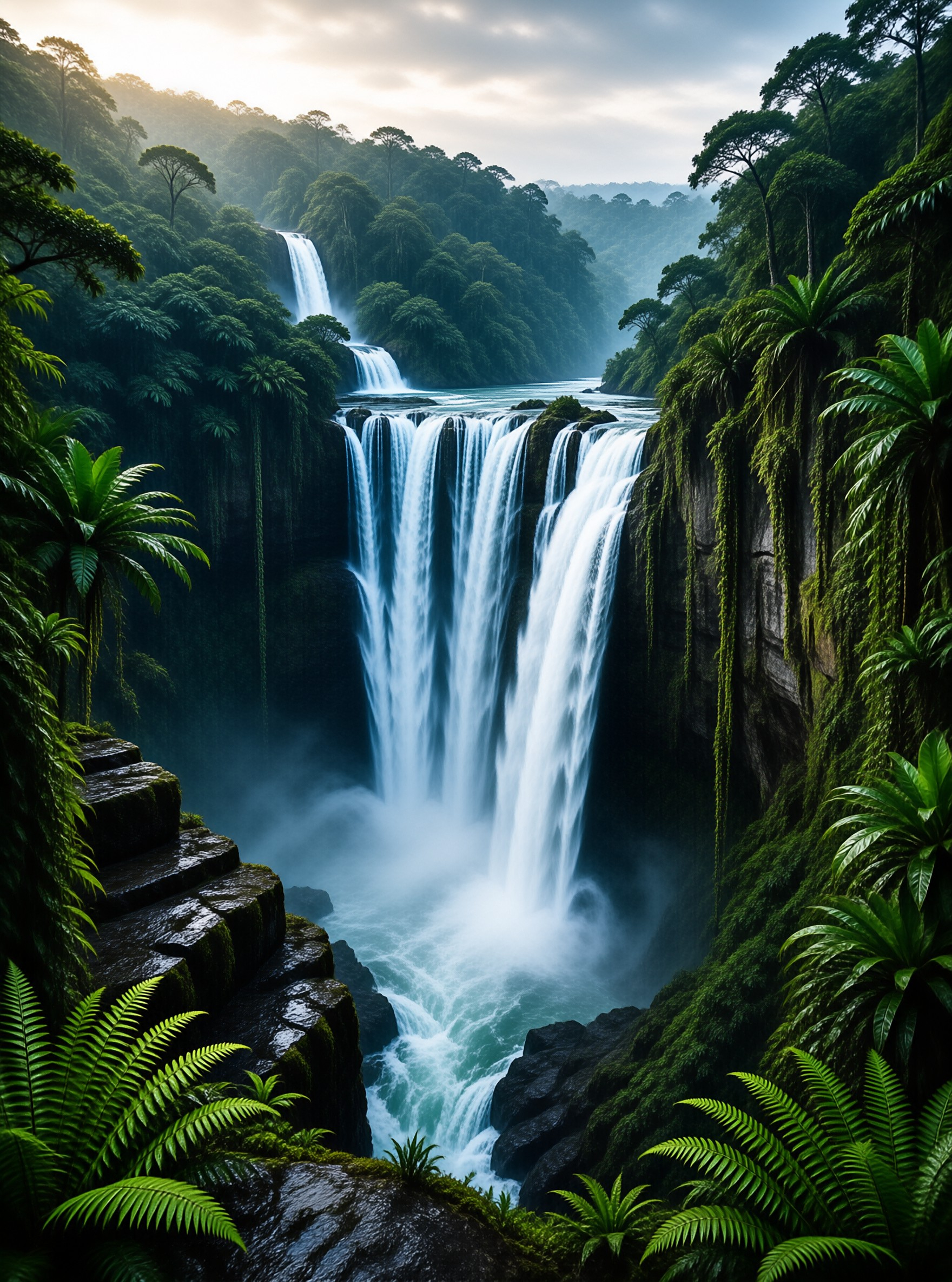 Majestic Jungle Waterfall