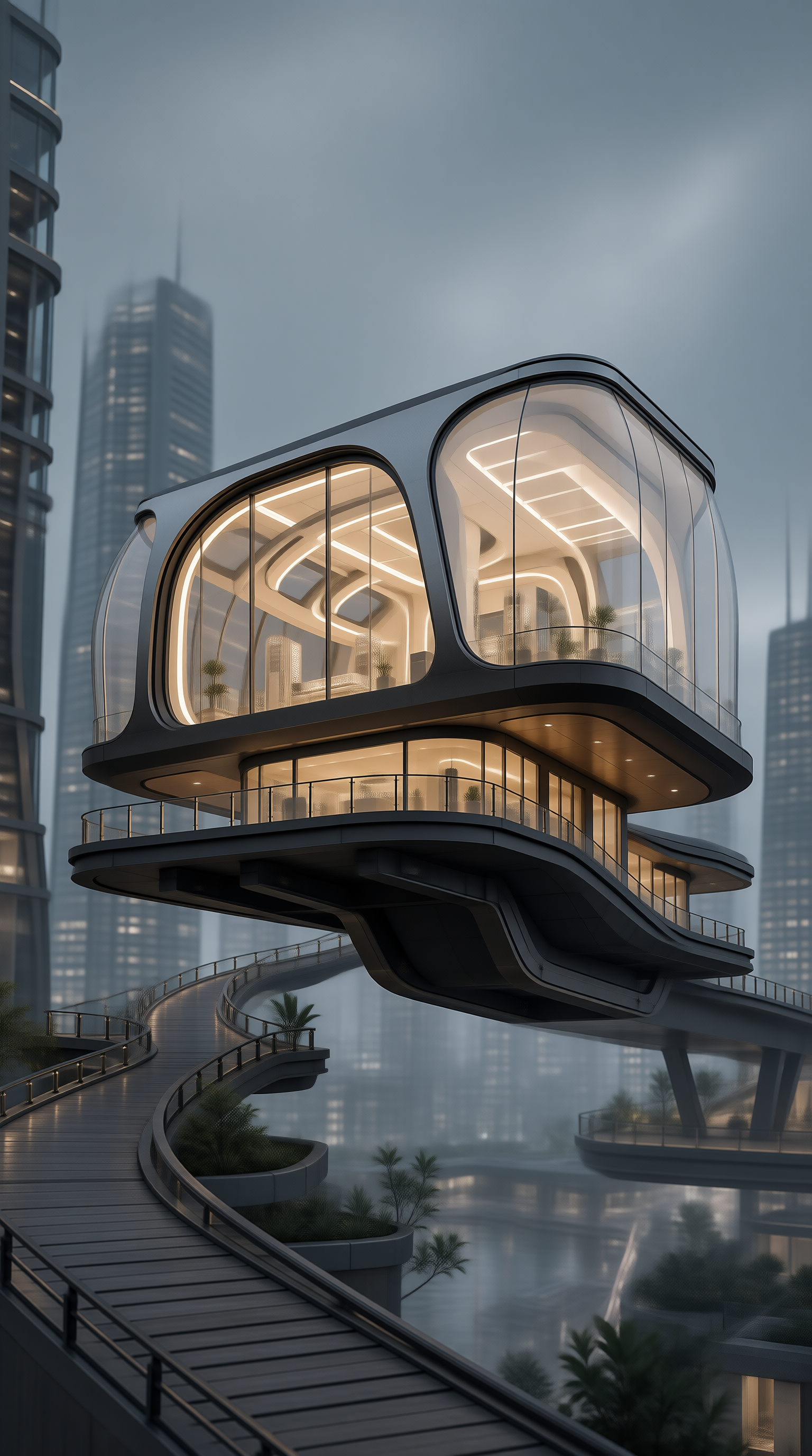 Futuristic Floating Sky Pod
