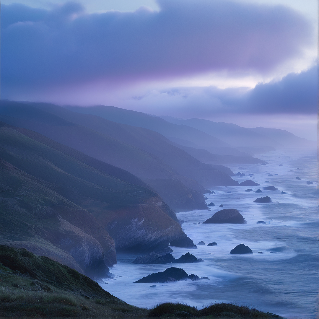Misty Coastal Twilight