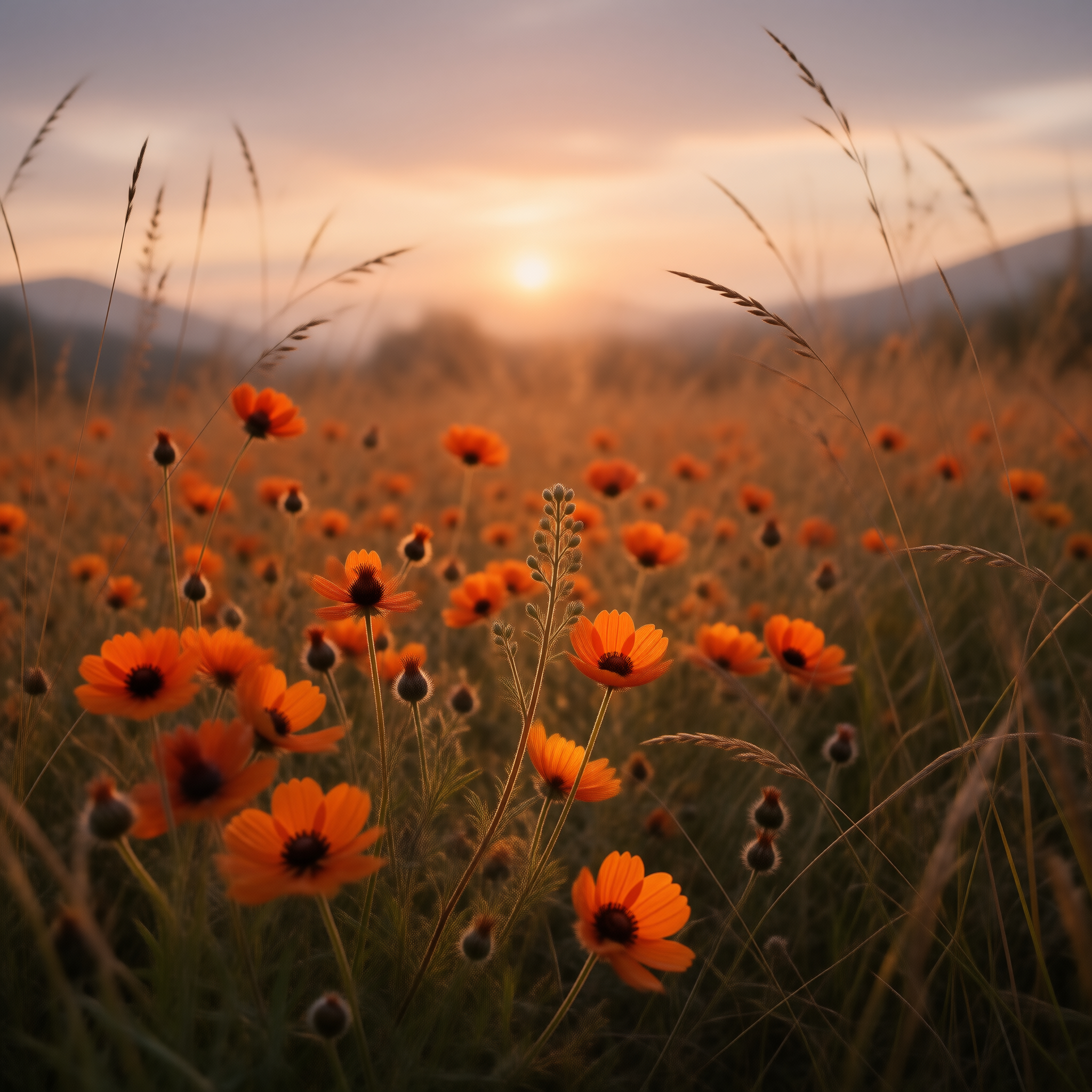 Wildflowers at Sunset