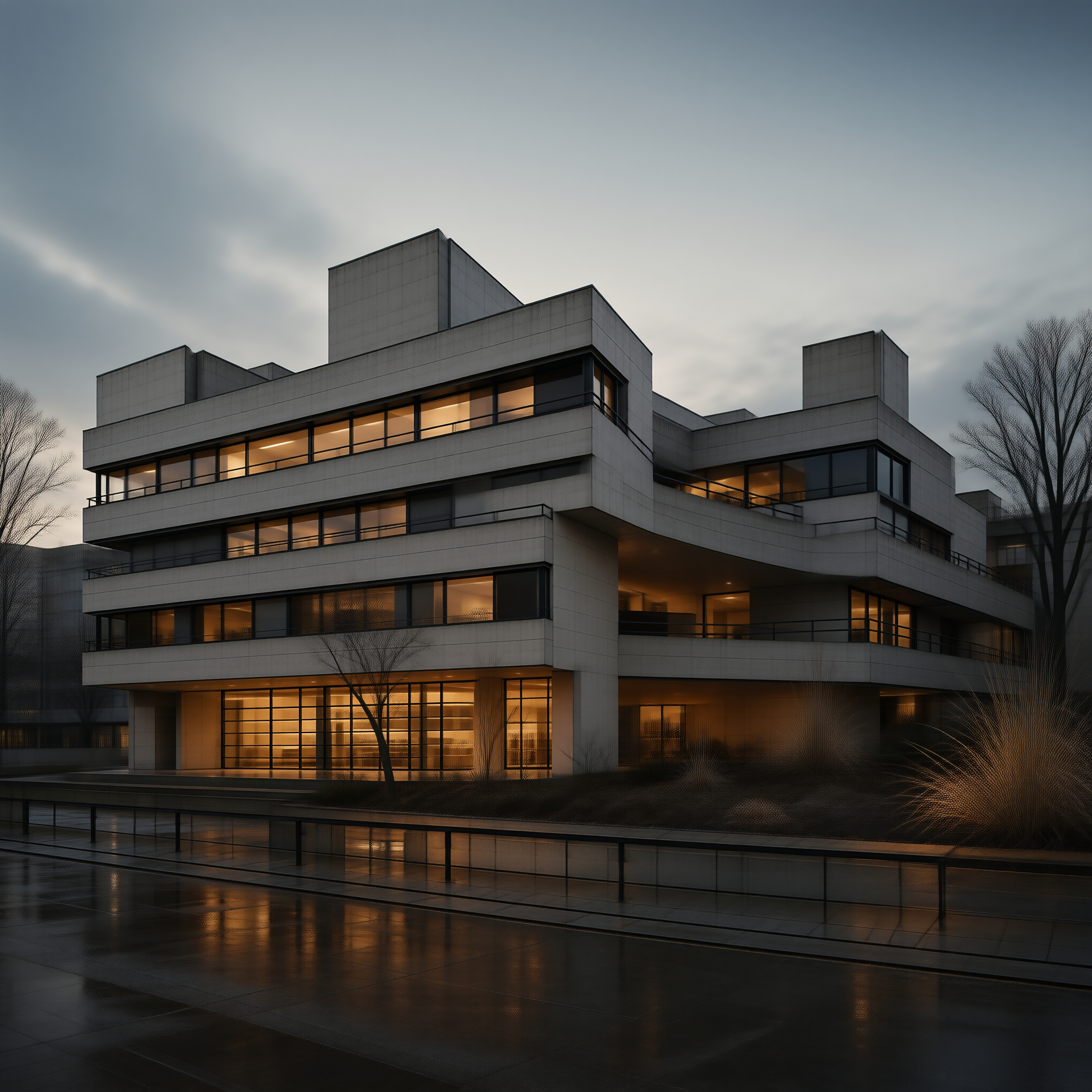 Modern Building at Dusk