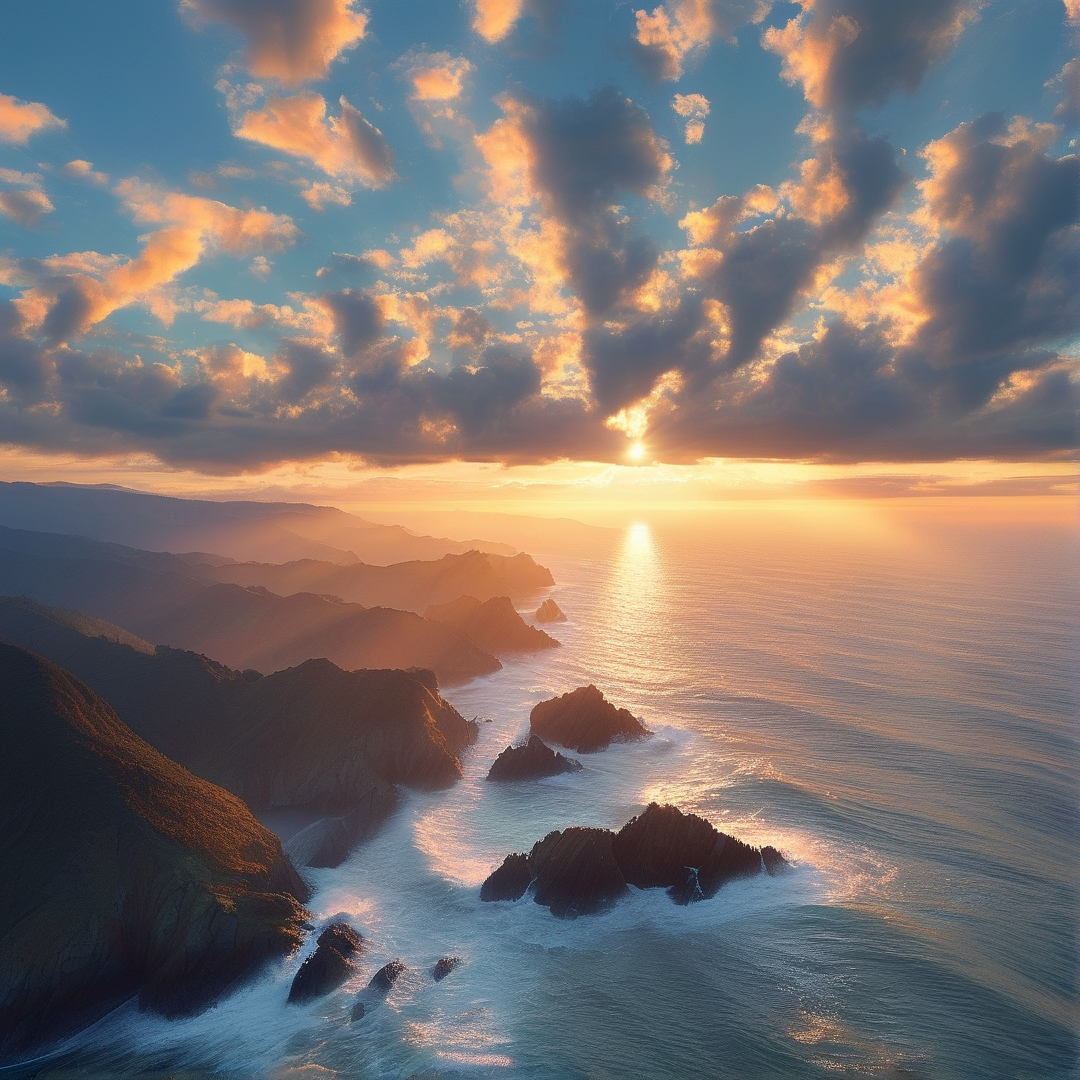 Sunset Over Coastal Cliffs