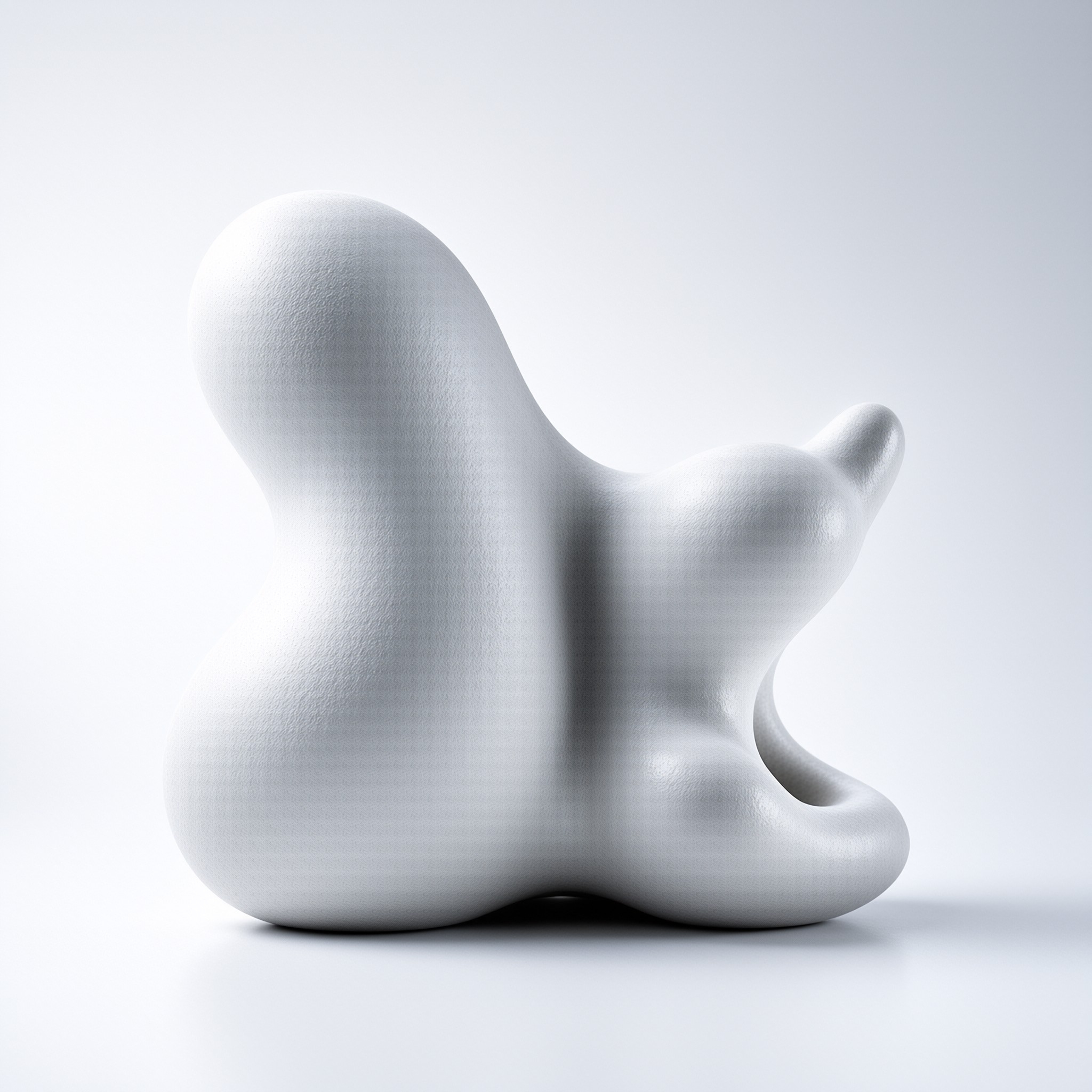 Matte White Organic Form — Soft Minimal Study