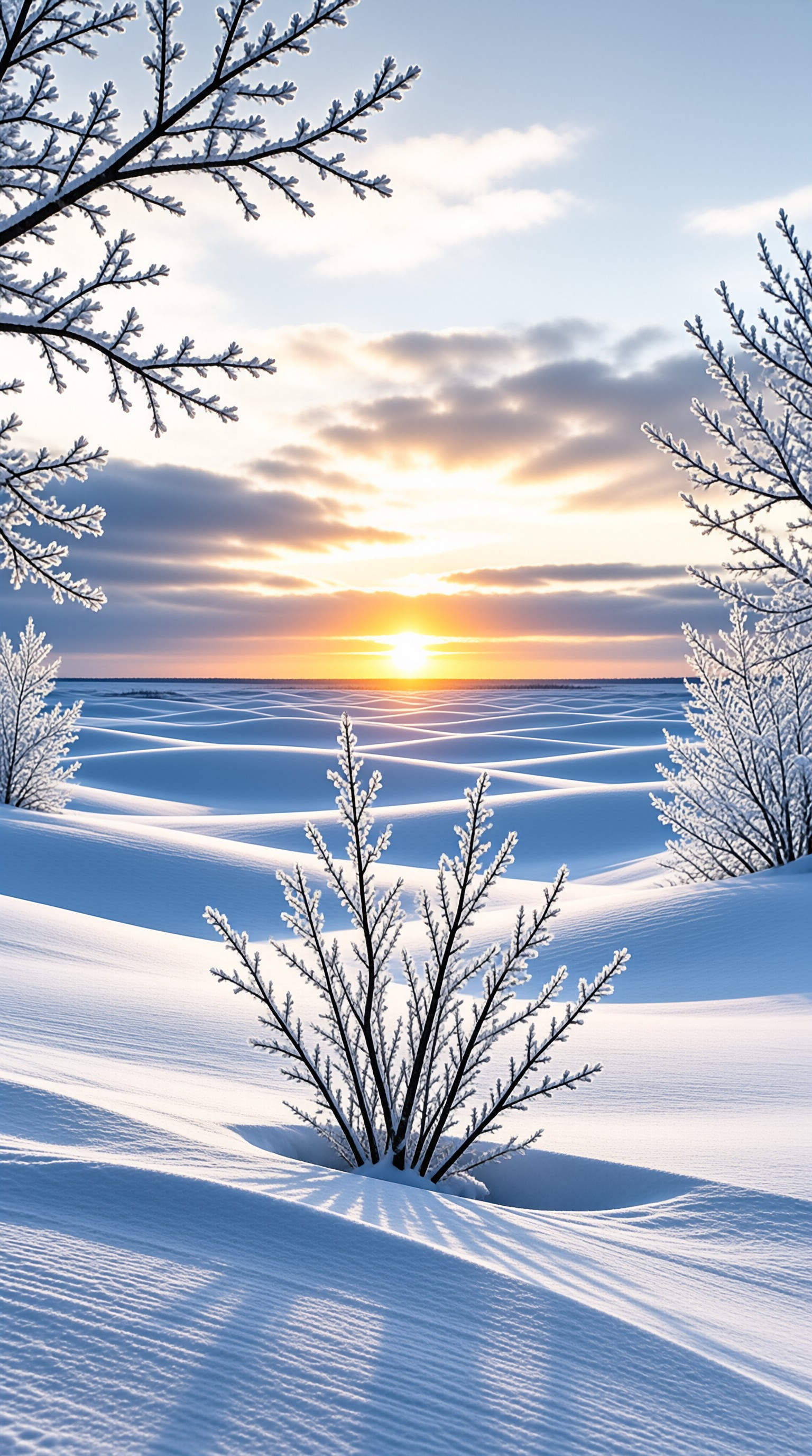 Winter Sunset Snowscape