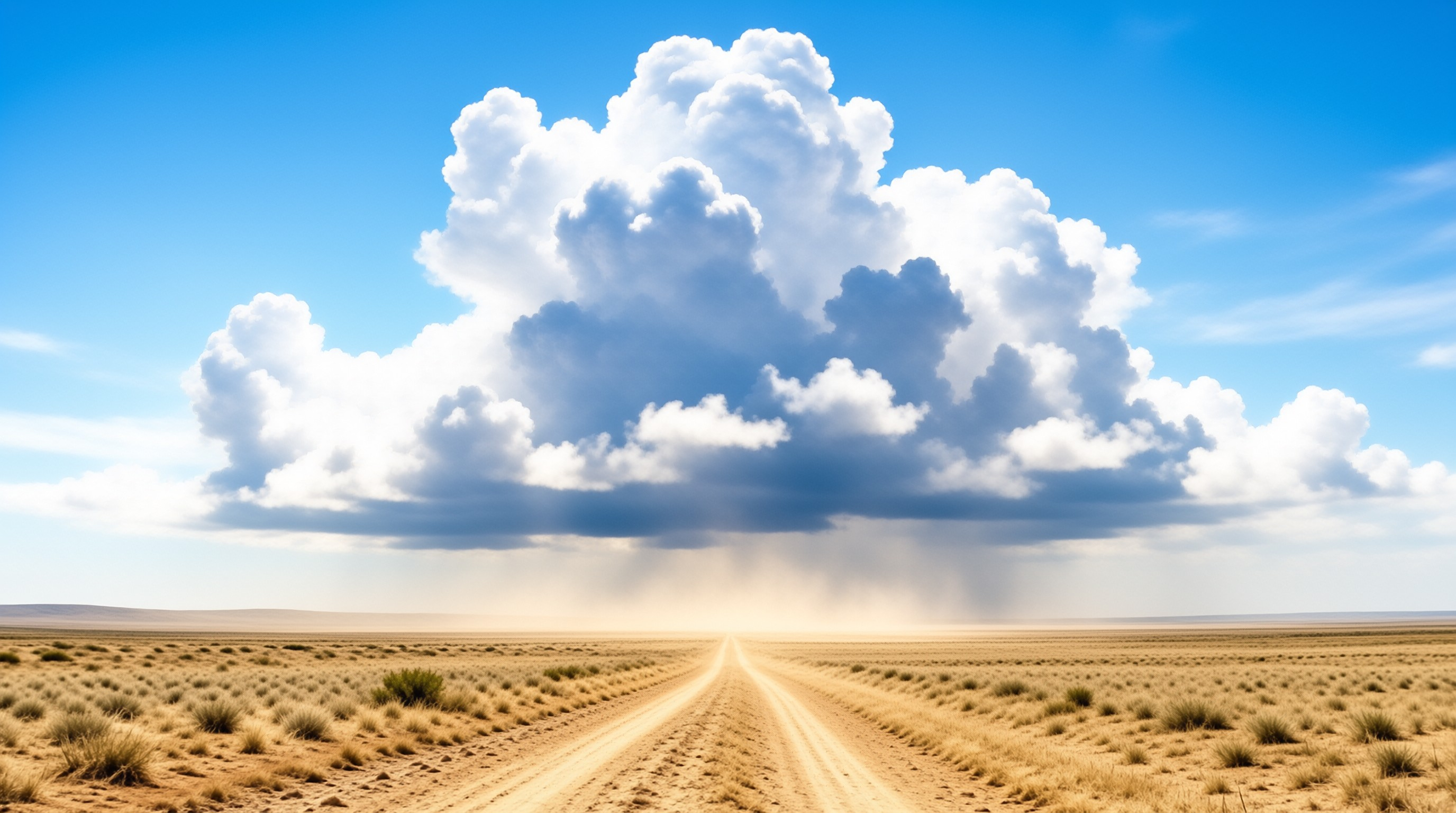 Giant Cloud Over Desert Road