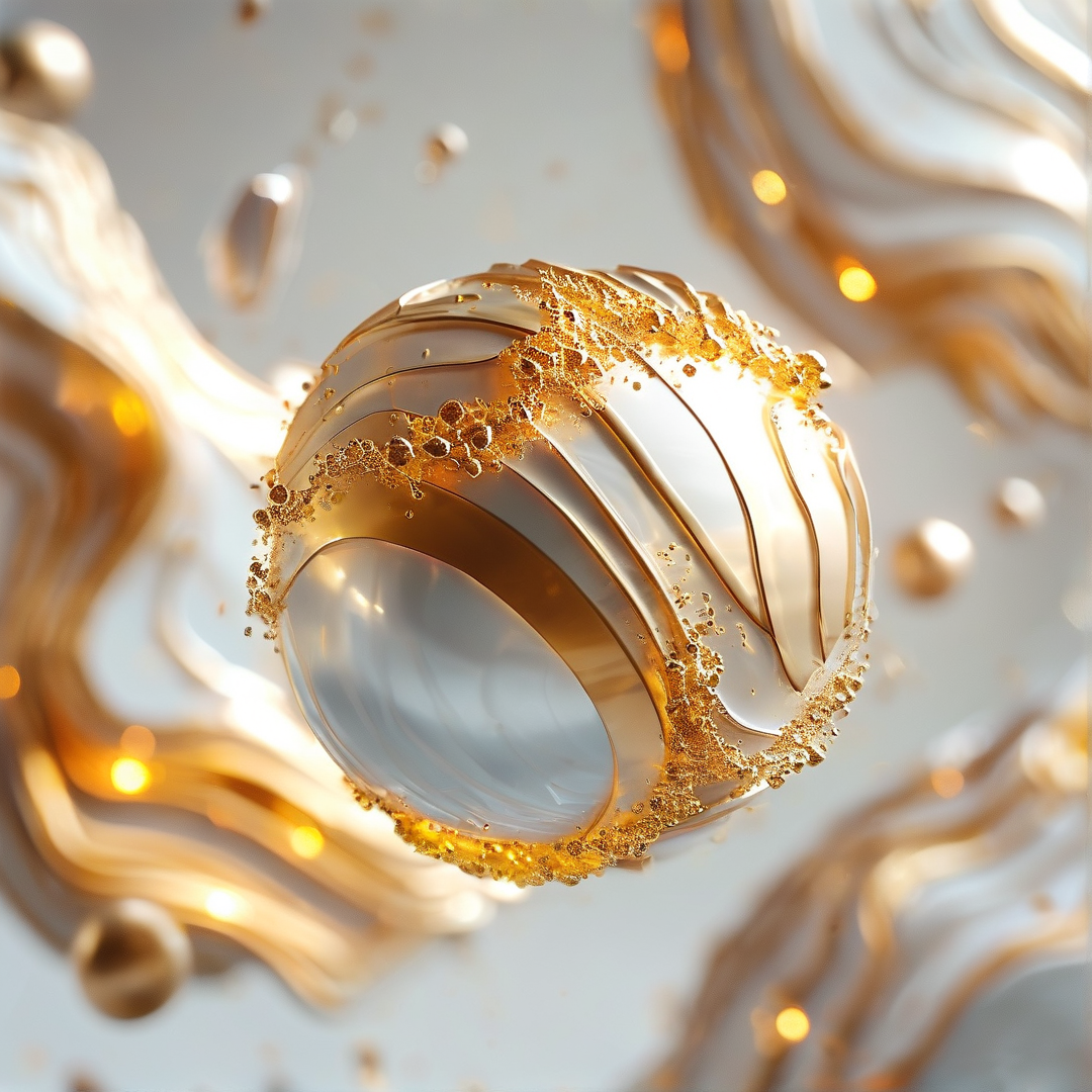 Glossy Gold Ring Sphere