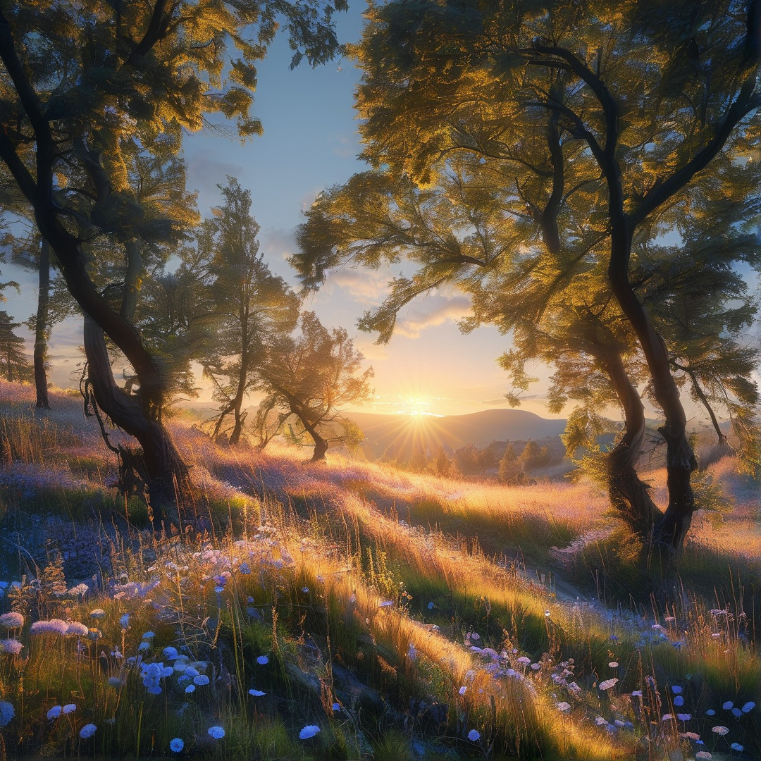 Sunrise Meadow Landscape