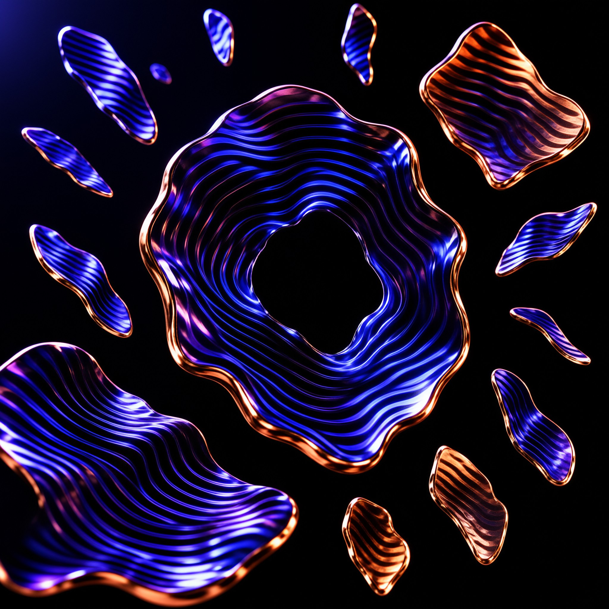 Abstract Liquid Metal Art