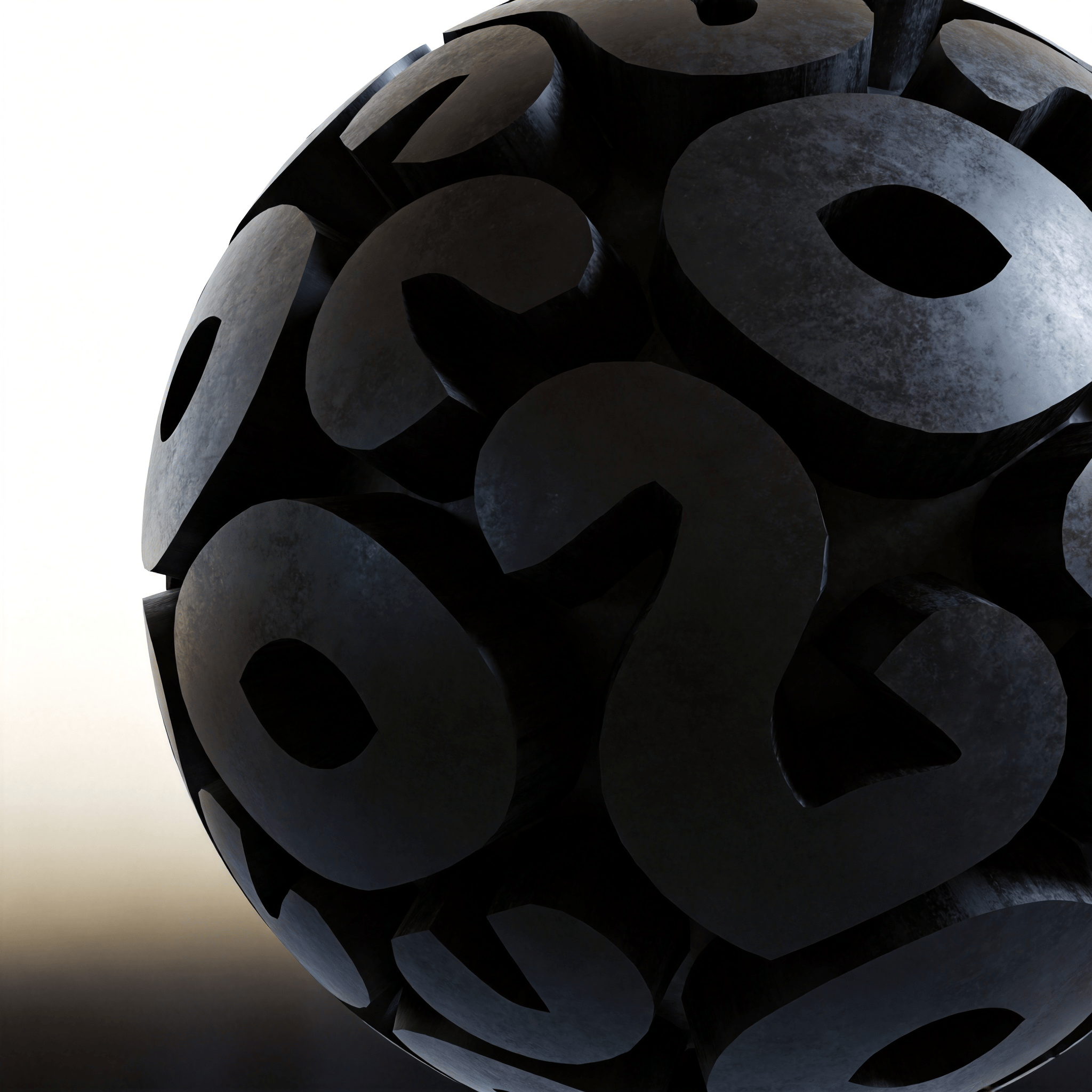Geometric sphere, Dark, Surreal Study