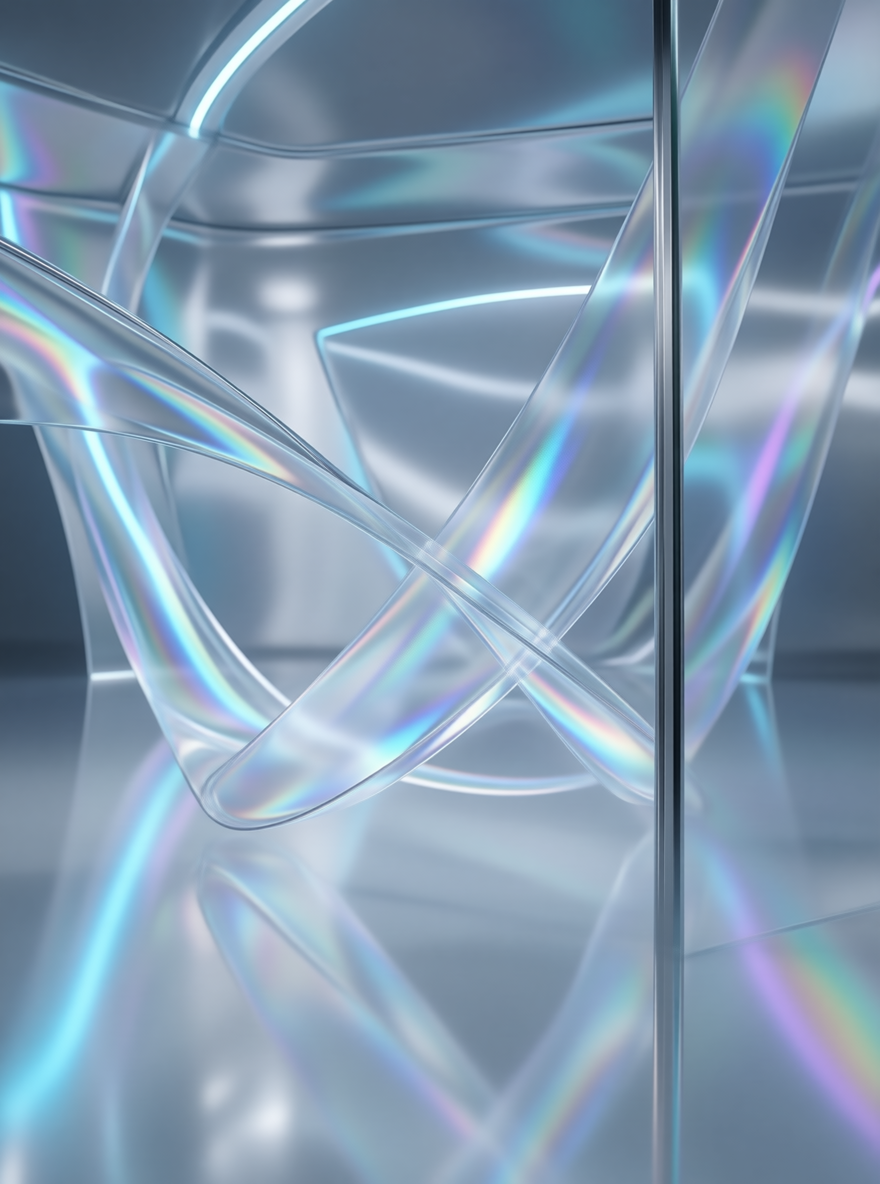 Abstract Iridescent Glass Ribbons