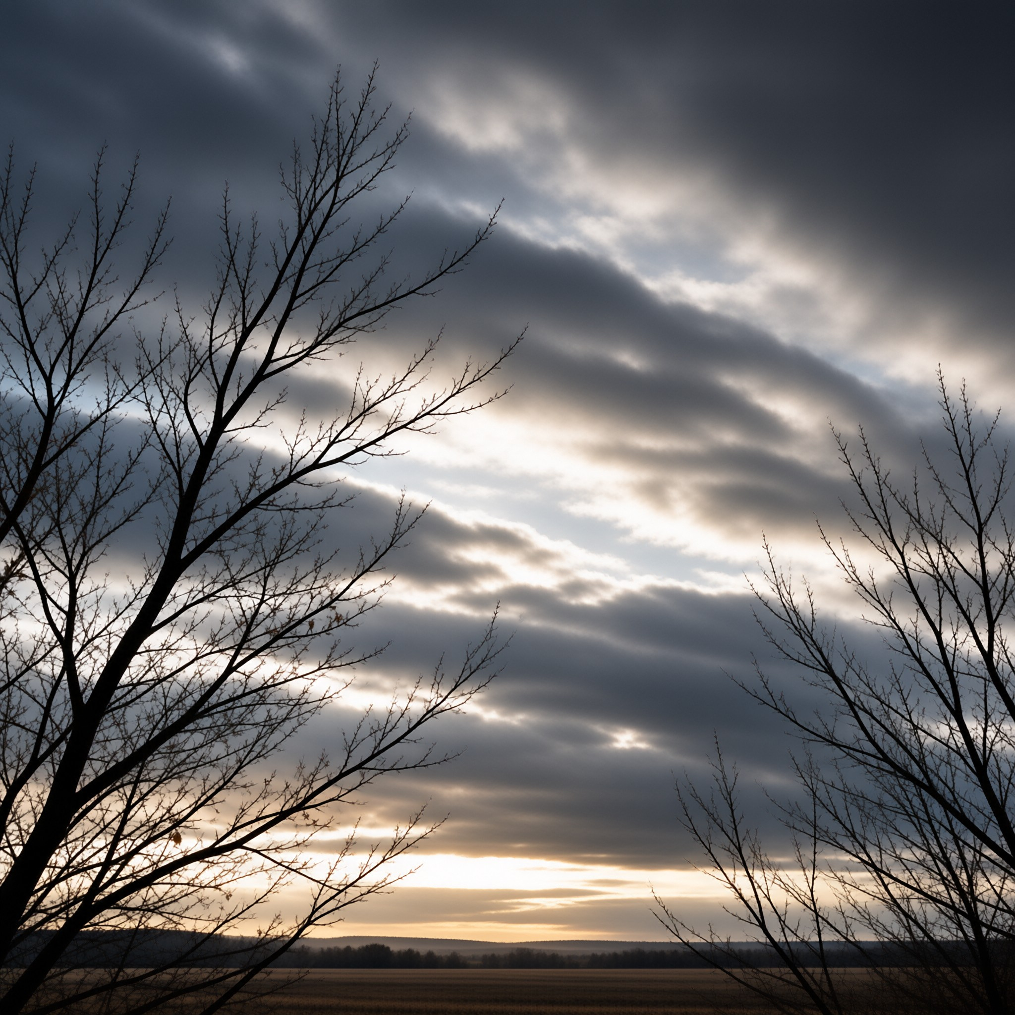 Dramatic Sky with Trees