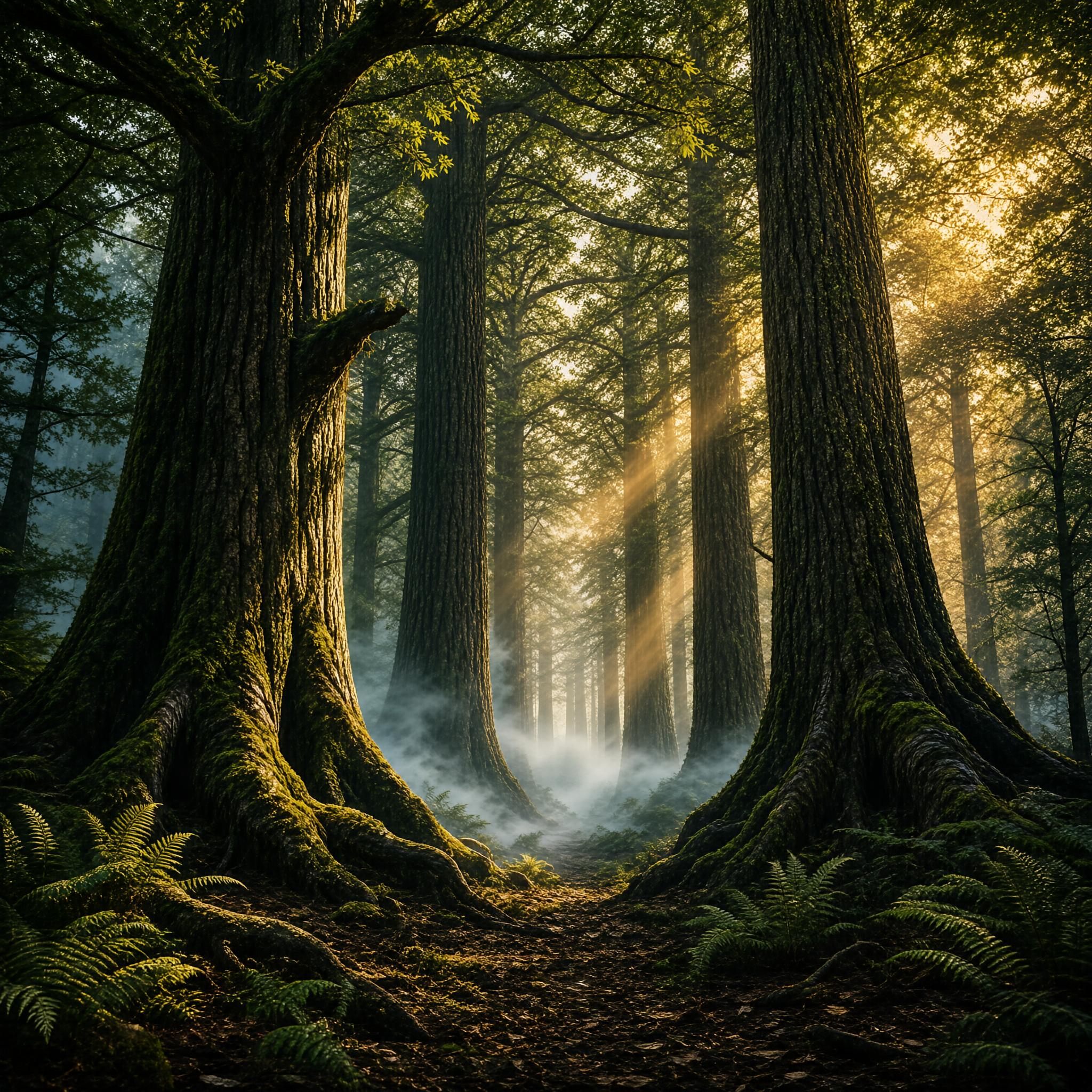 Sunlit Ancient Forest
