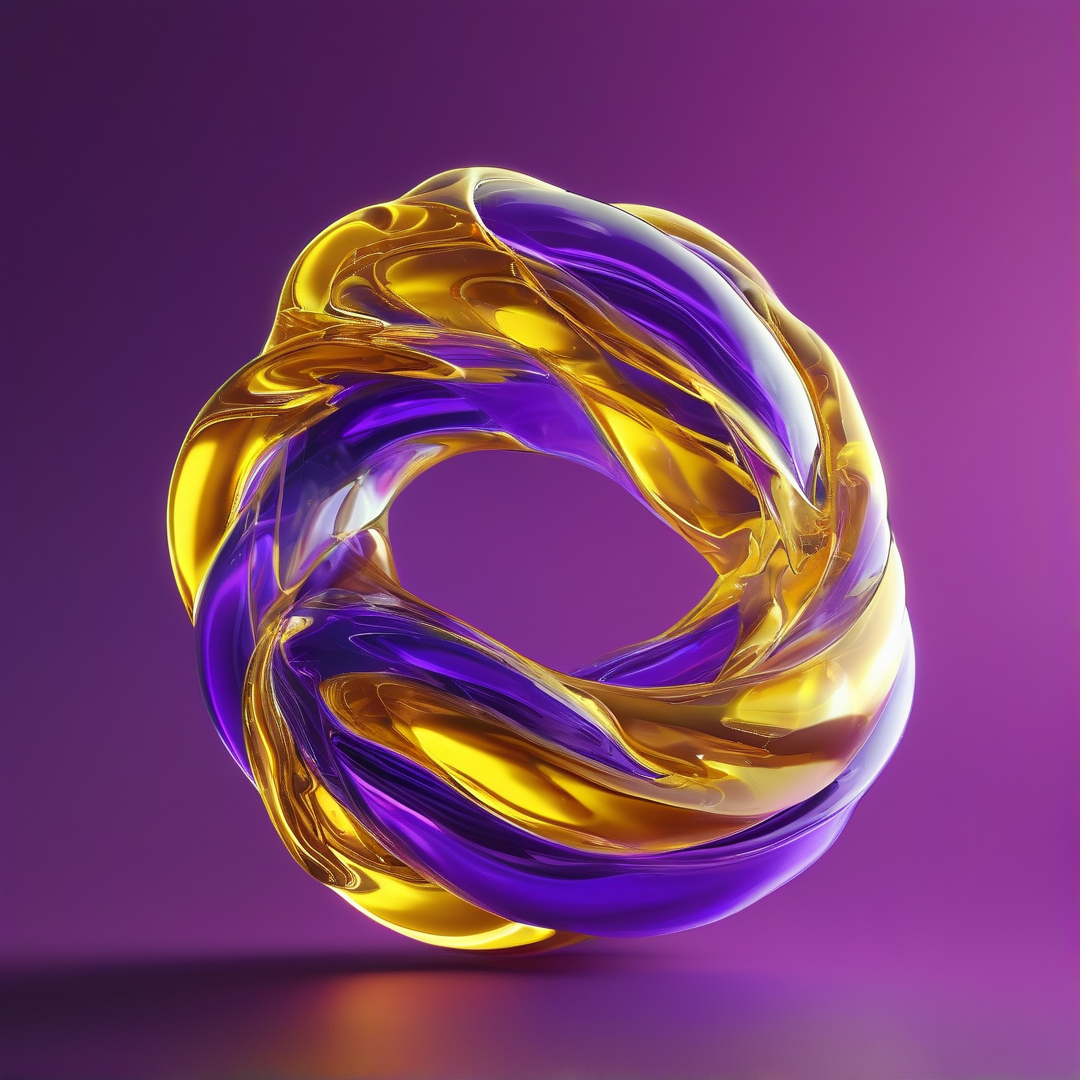 Golden and Purple Liquid Ring