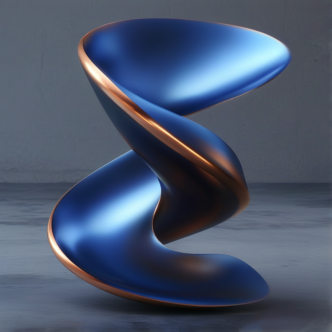 Modern Blue Twisted Chair