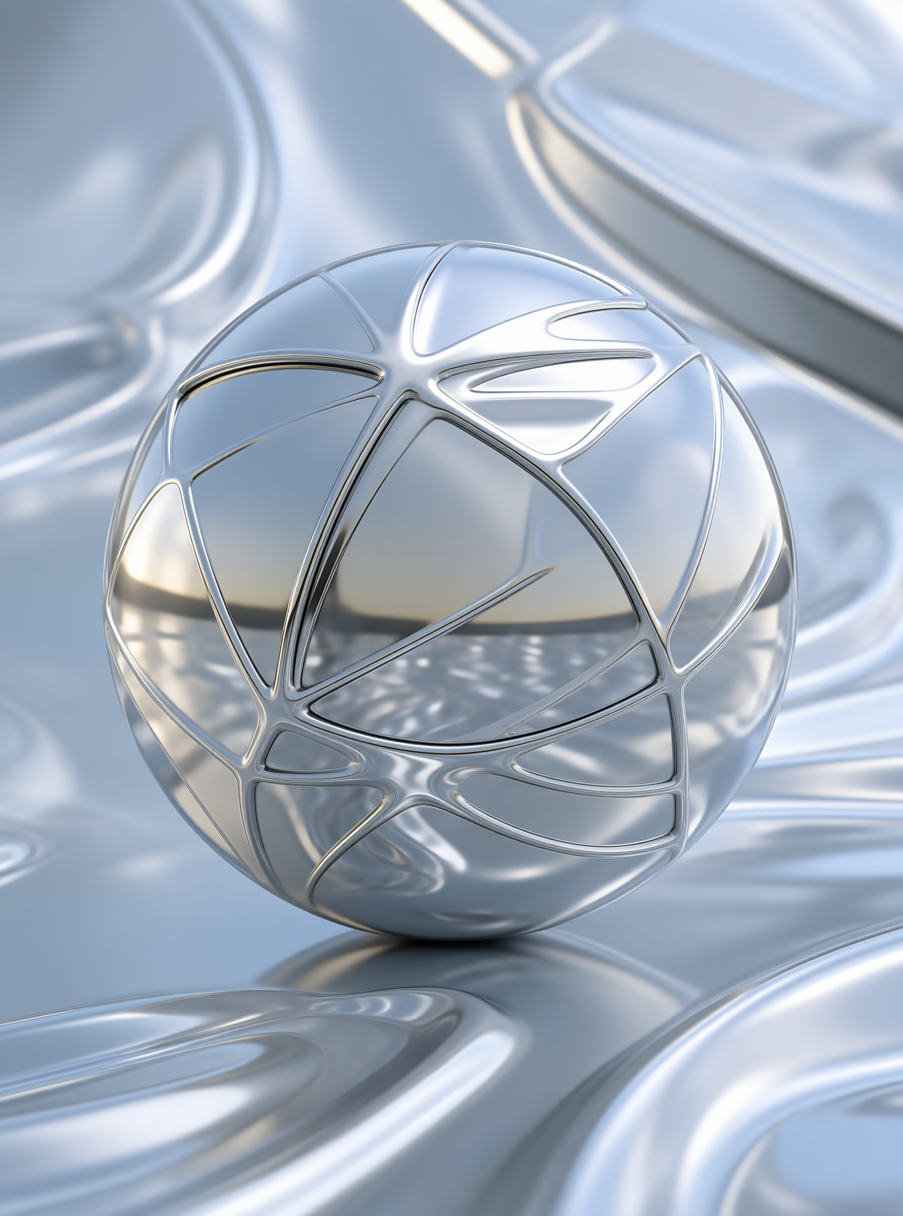 Chrome Sphere on Liquid Metal