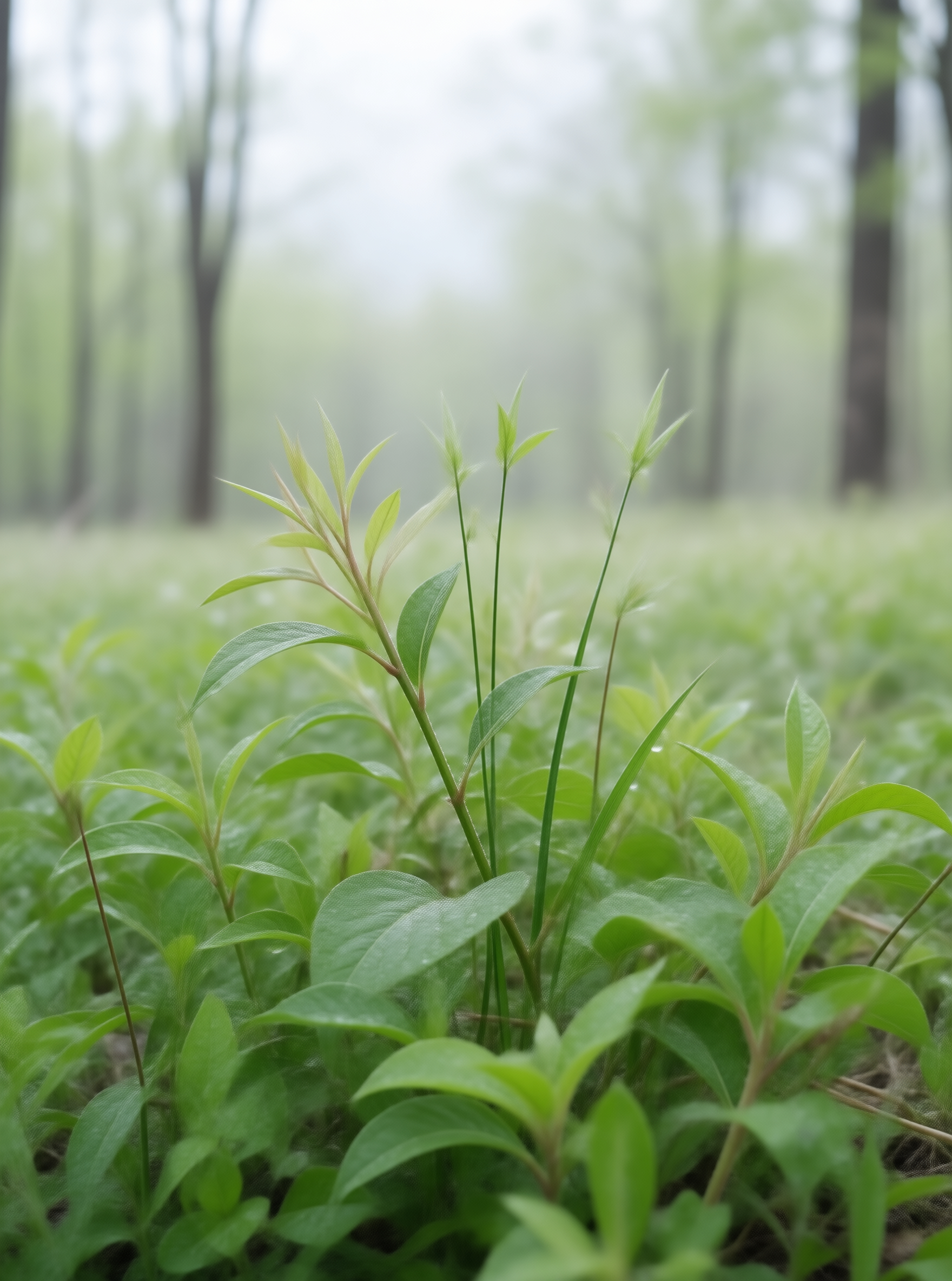 Misty Forest Greenery
