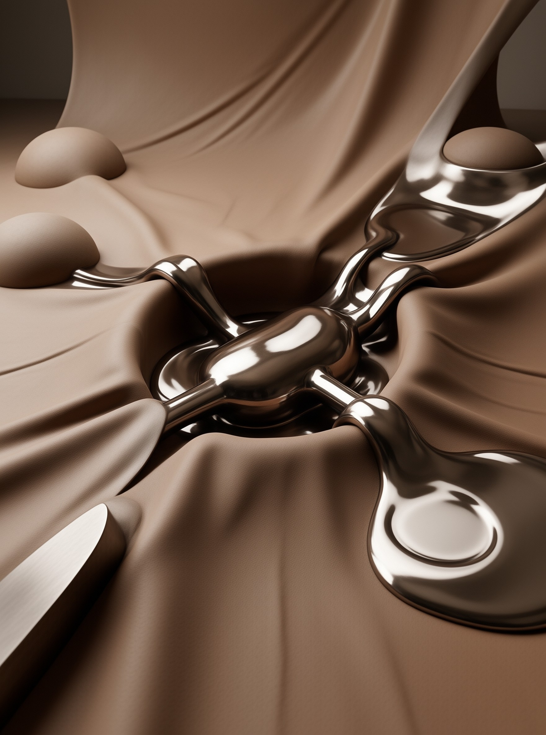 Abstract Liquid Metal Art